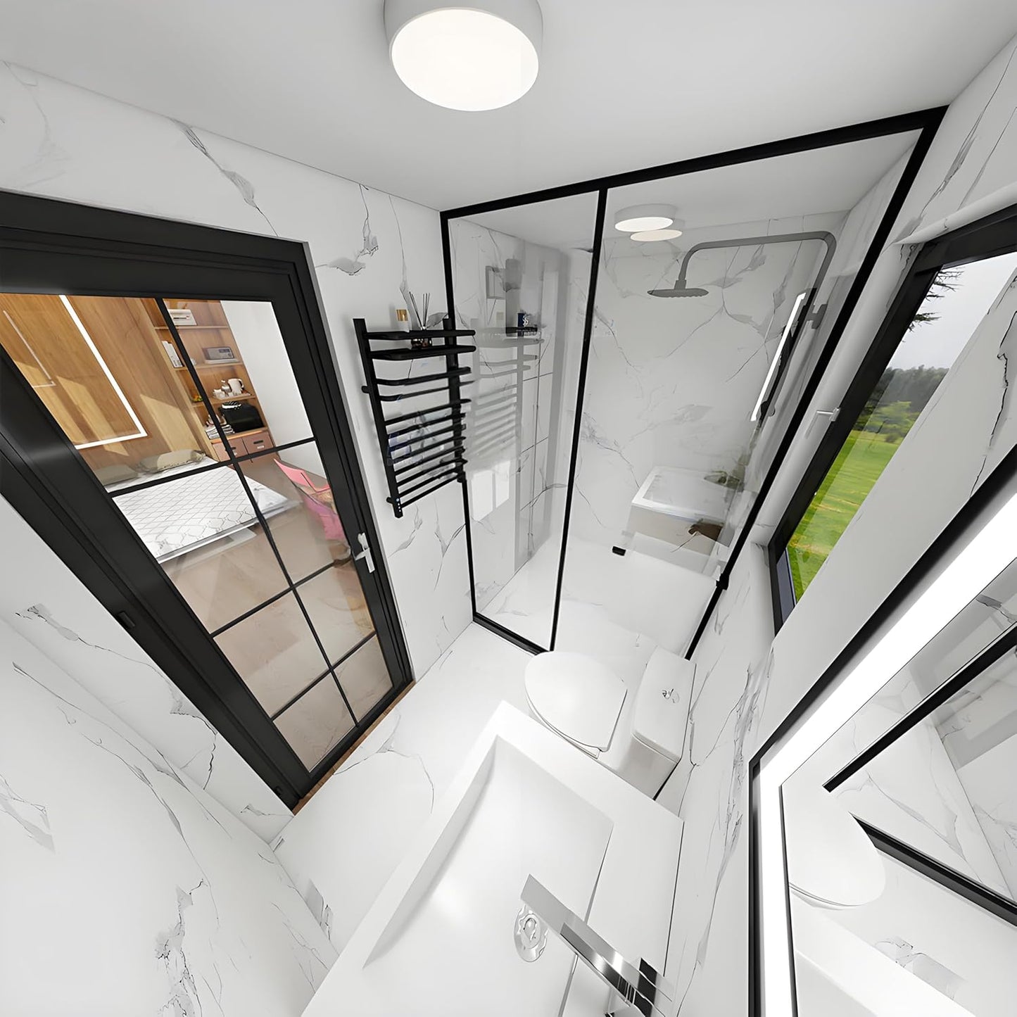 Portable Tiny House 20FT/40FT – Expandable Foldable Prefab Home with 1-3 Bedrooms, Full Bathroom & Kitchen | Modular Container House for Living, Office, or Small Shop