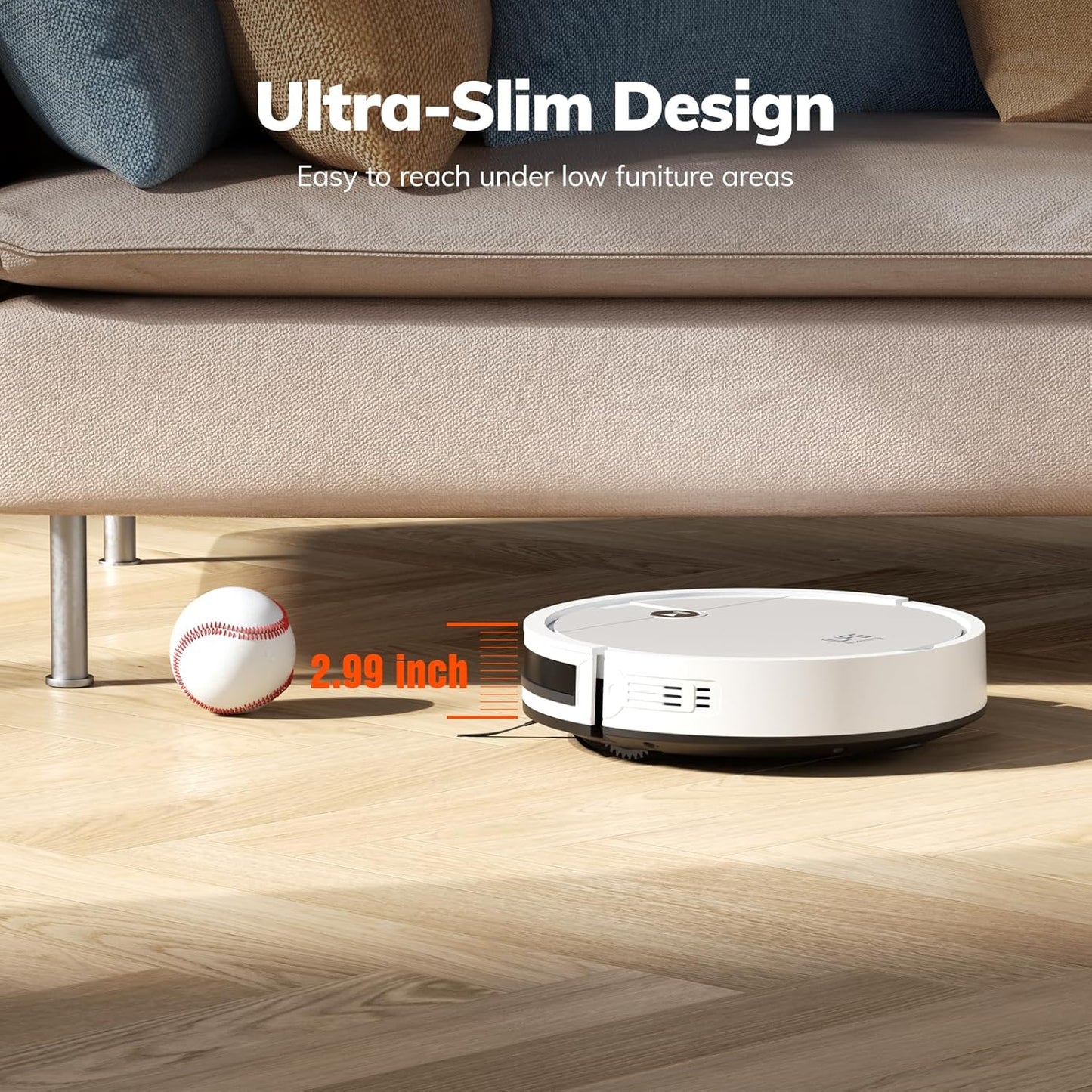 V2 Robot Vacuum Cleaner, Tangle-Free Suction, 120 Mins Runtime, Slim, Self-Charging Robotic Vacuum Cleaner, Ideal for Pet Hair and Hard Floors
