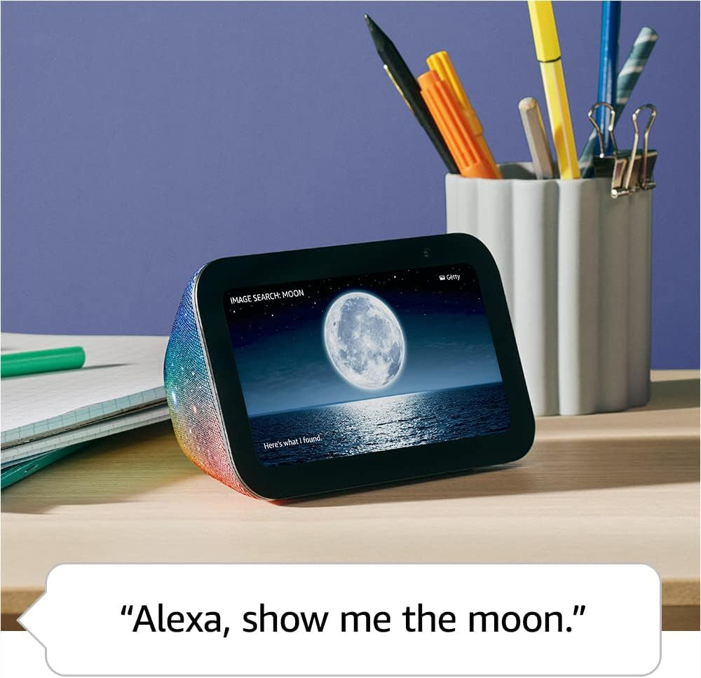 Echo Show 5 Kids (Newest Model), Designed for Kids, with Alexa+ Early Access, Parental Controls, Includes 1 Year of Kids+, Galaxy