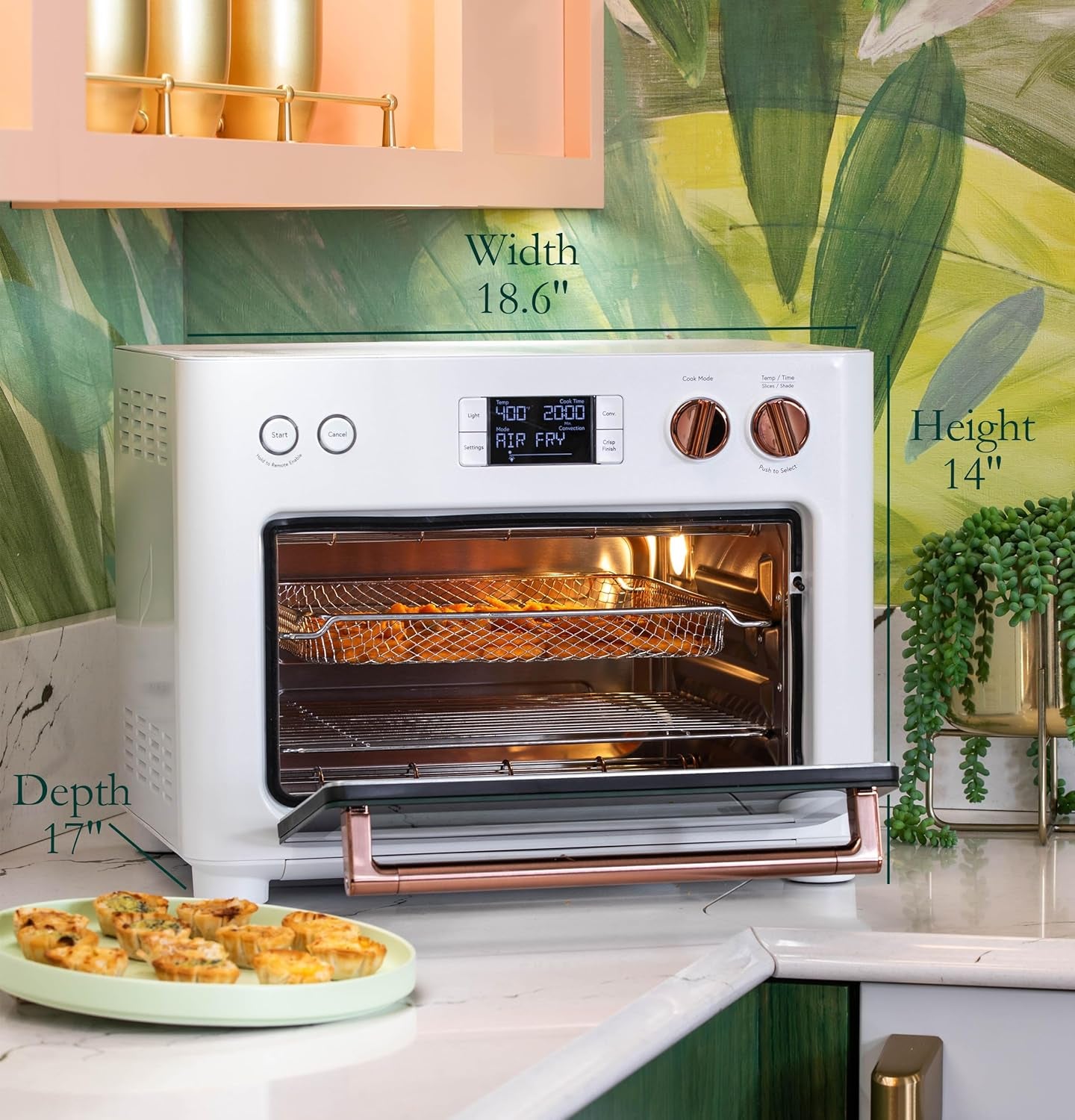 Couture Oven with 14 Essential Cooking Modes, Including Air Fry, Crispfinish, Bake, Broil, Roast, Toast, Pizza, Wifi & Smart Connected, Voice Control, Countertop Small Appliances, Matte White