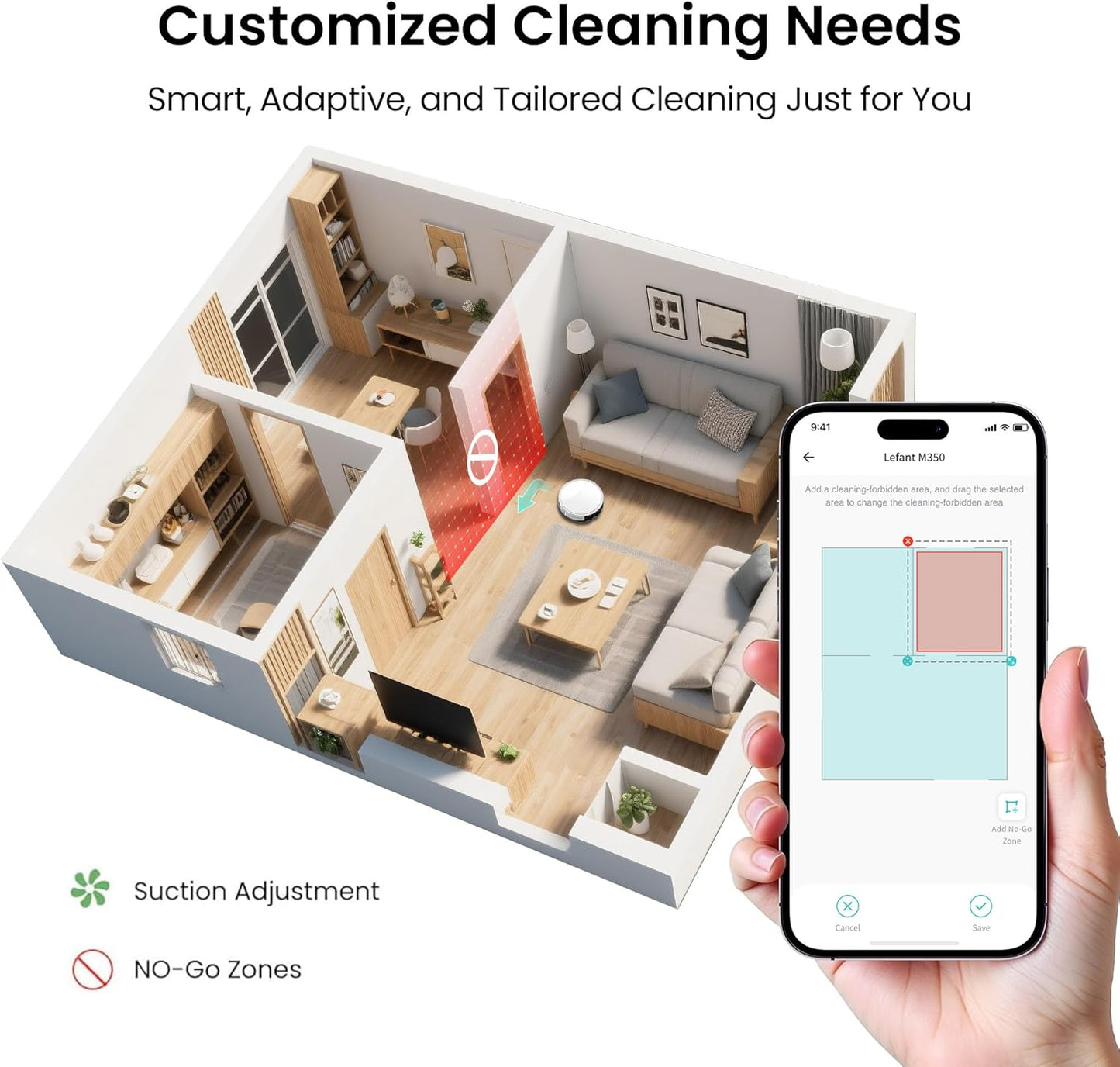 M350 Robot Vacuum and Mop Combo, 40-Day Self-Emptying, 190° PSD Obstacle Avoidance,6000Pa Suction，Quiet,Smart Navigation,Self-Charging, for Hard Floor, Carpet, Pet Hair,150 Min Runtime.White