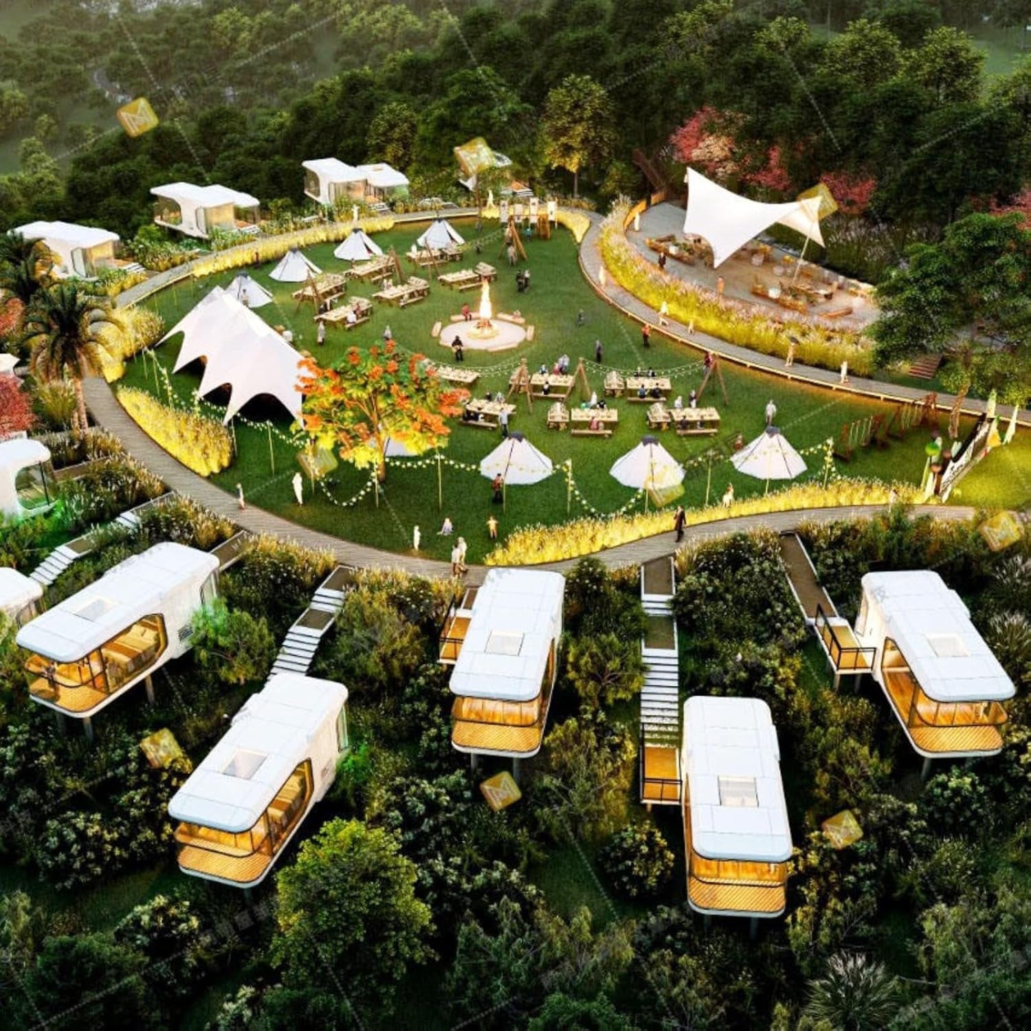 18FT Prefab Tiny Home, Container Movable House with 1 Bathroom, 1 Bedroom, Luxury Prefab Tiny House to Live in for Adults, Modular Guest Home, Office No Assembly Needed