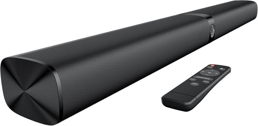 Sound Bar for Smart TV, 80W Soundbar with Bluetooth/Arc/Opt/Aux Connect, Dynamic Volume Boost, 3 Equalizer Modes, 2 in 1 Detachable Soundbar for Tv/Pc/Gaming/Projectors