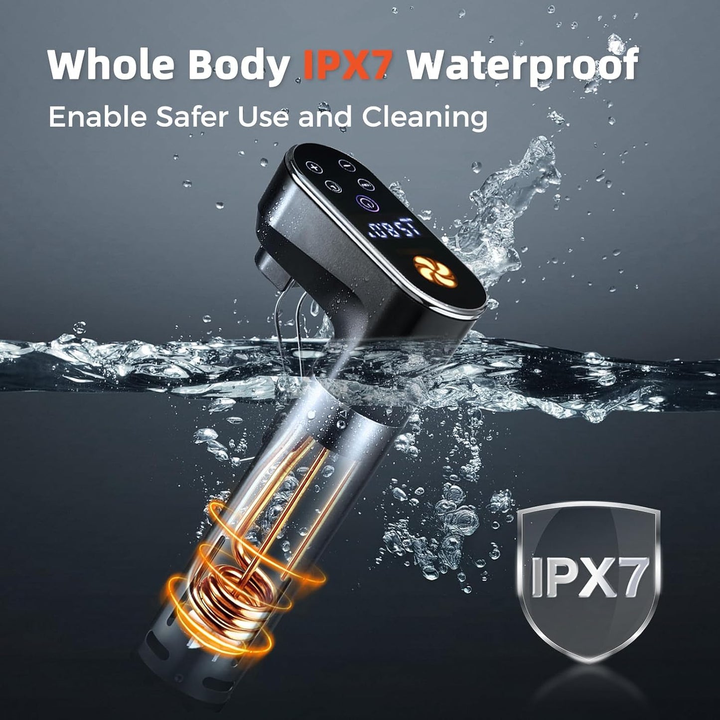 1300W Sous Vide Cooker,Wifi Sous Vide Machines,Immersion Circulator,Precision Cooker,Recipes,Accurate Temperature and Time Control,Ipx7 Waterproof,Ultra Quiet,Fast Heating,App Recipes Timer