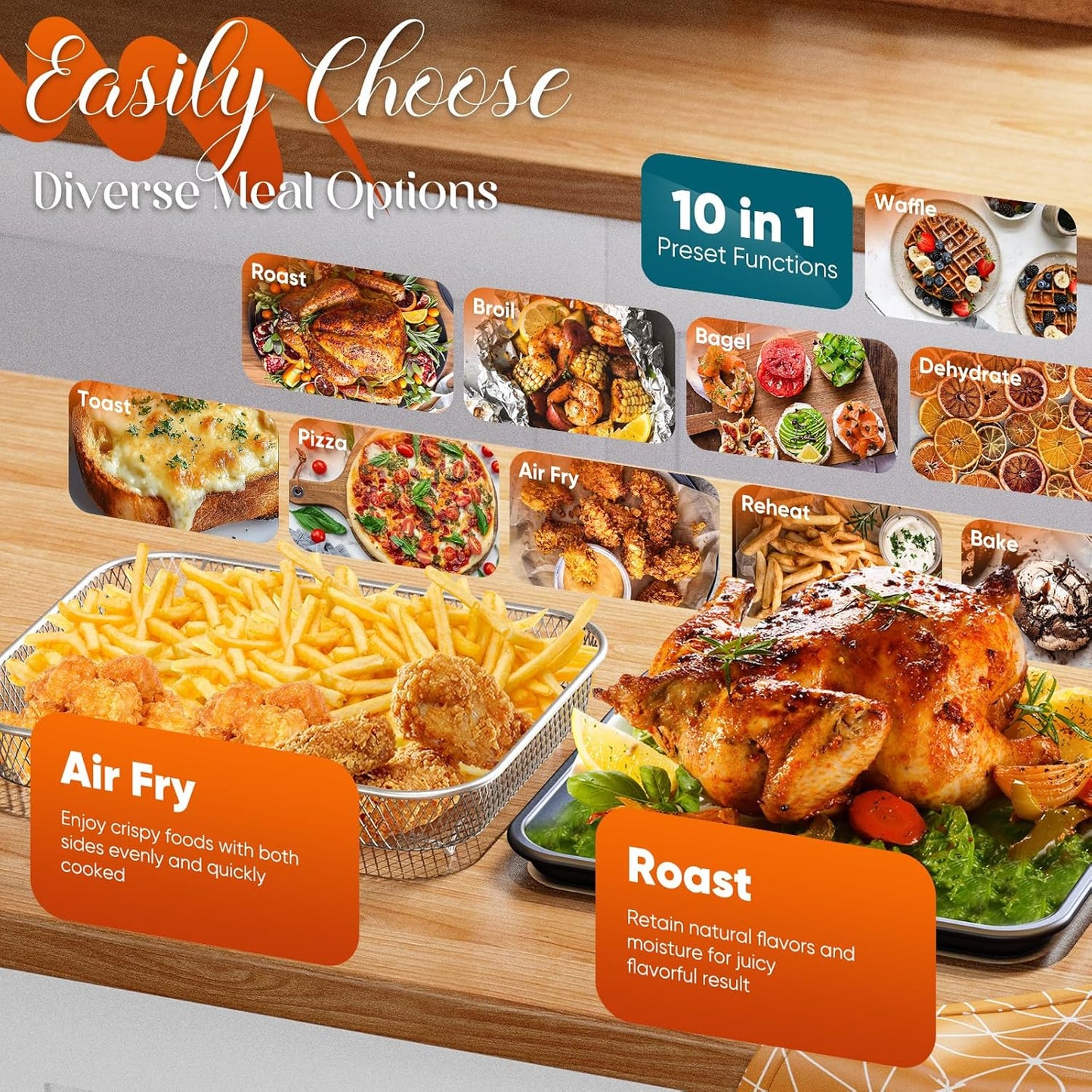 Bravo Pro Smart 21QT Toaster Oven Air Fryer Combo, Convection Oven Countertop, 10 Functions All in 1, with Even & Quick Crisp Technology, 50-450°F, 1800W, Mint Green