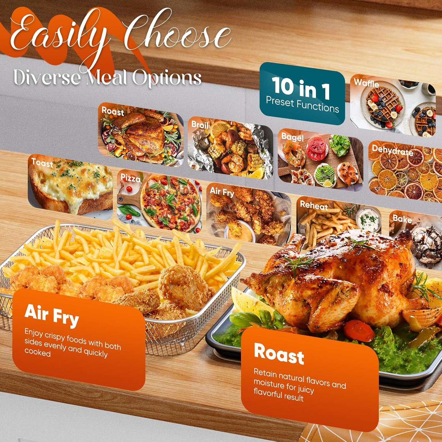 Bravo Pro Smart 21QT Toaster Oven Air Fryer Combo, Convection Oven Countertop, 10 Functions All in 1, with Even & Quick Crisp Technology, 50-450°F, 1800W, Mint Green