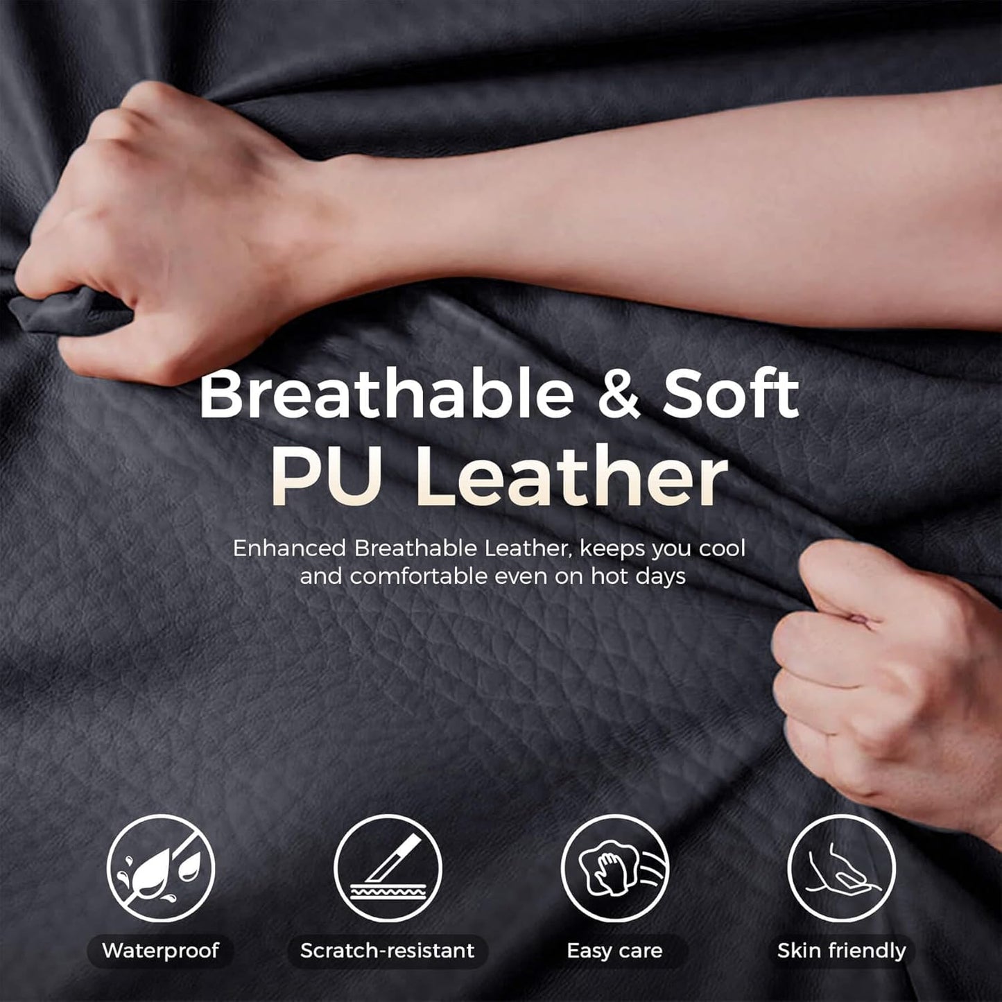 Big and Tall Office Chair 400Lbs High Back Gaming Chair with Ergonomic Lumbar Support & Pocket Spring Cushion for Lower Back Pain Relief, Leather Executive Chair with Foot Rest, White/Black