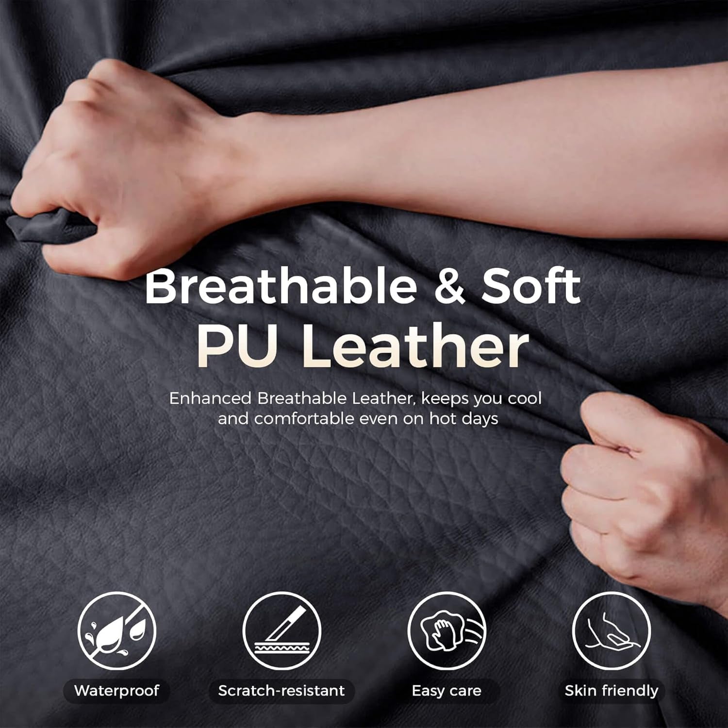 Big and Tall Office Chair 400Lbs High Back Gaming Chair with Ergonomic Lumbar Support & Pocket Spring Cushion for Lower Back Pain Relief, Leather Executive Chair with Foot Rest, White/Black