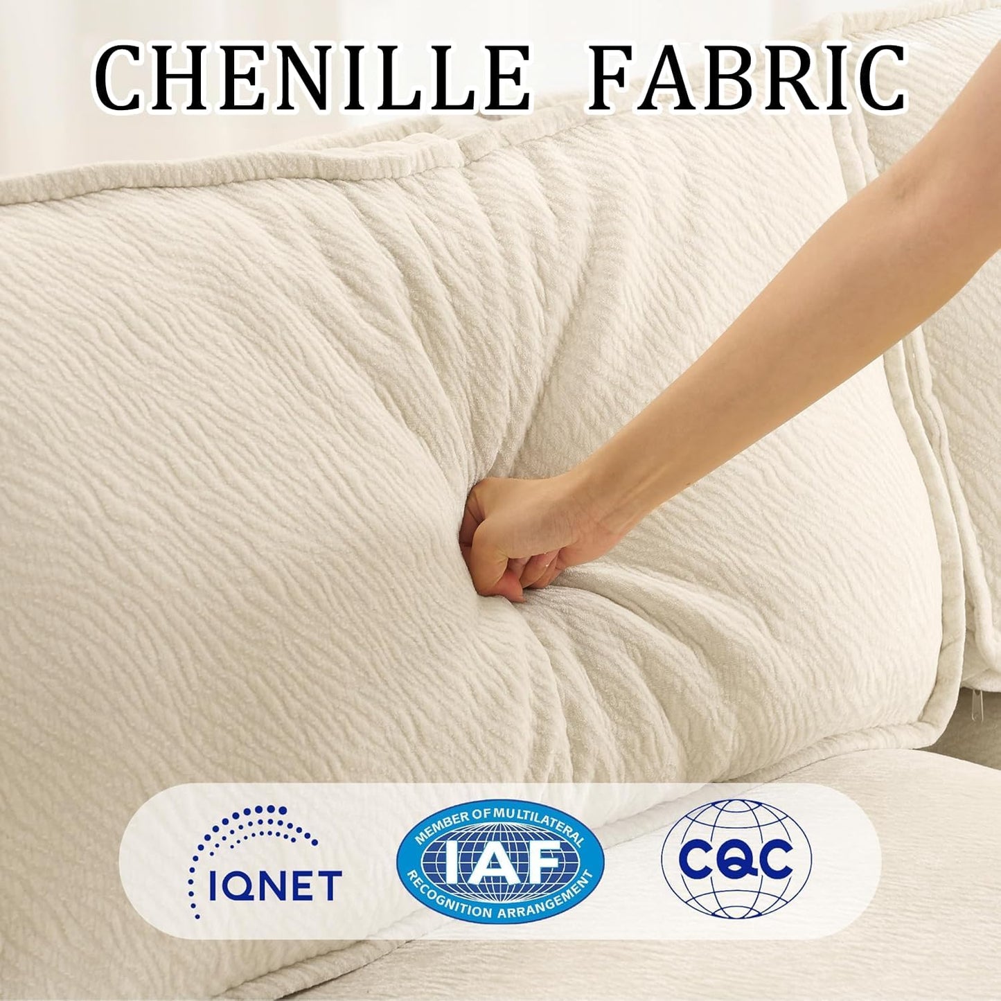 109.4" Cloud Couch with L-Shape Chaise, Boneless Sectional Couch for Living Room and Bedroom, Modern Modular Sofa with Deep Seat, No Assembly Required (Ivory White)