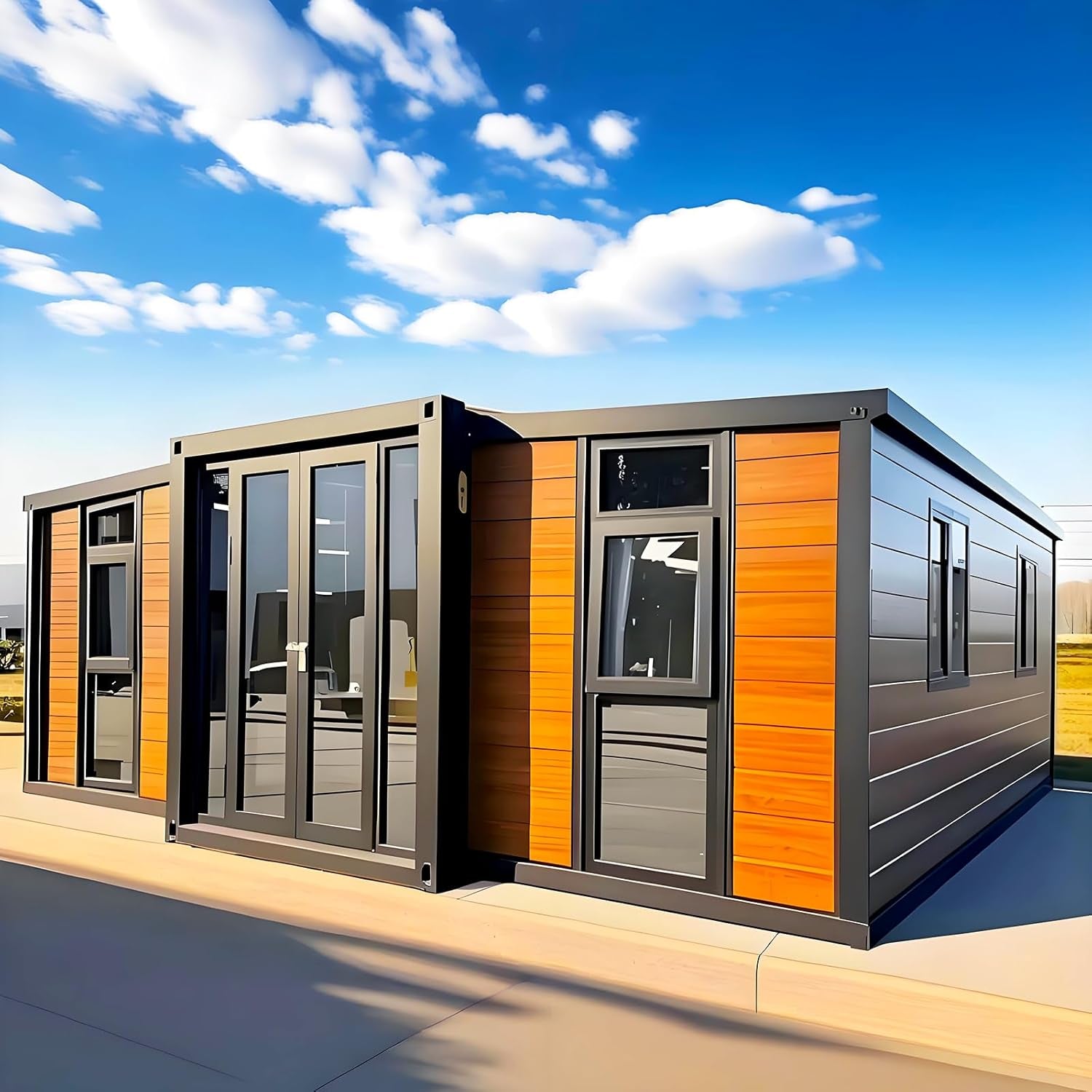 Prefab Tiny Homes to Live in for Adults,20&40 FT Portable Mobile Foldable Expandable Prefabricated Modular Container Cabin Kit Small House for Sale with 2 3 4 Bedrooms and Fully Bathroom Kitchen