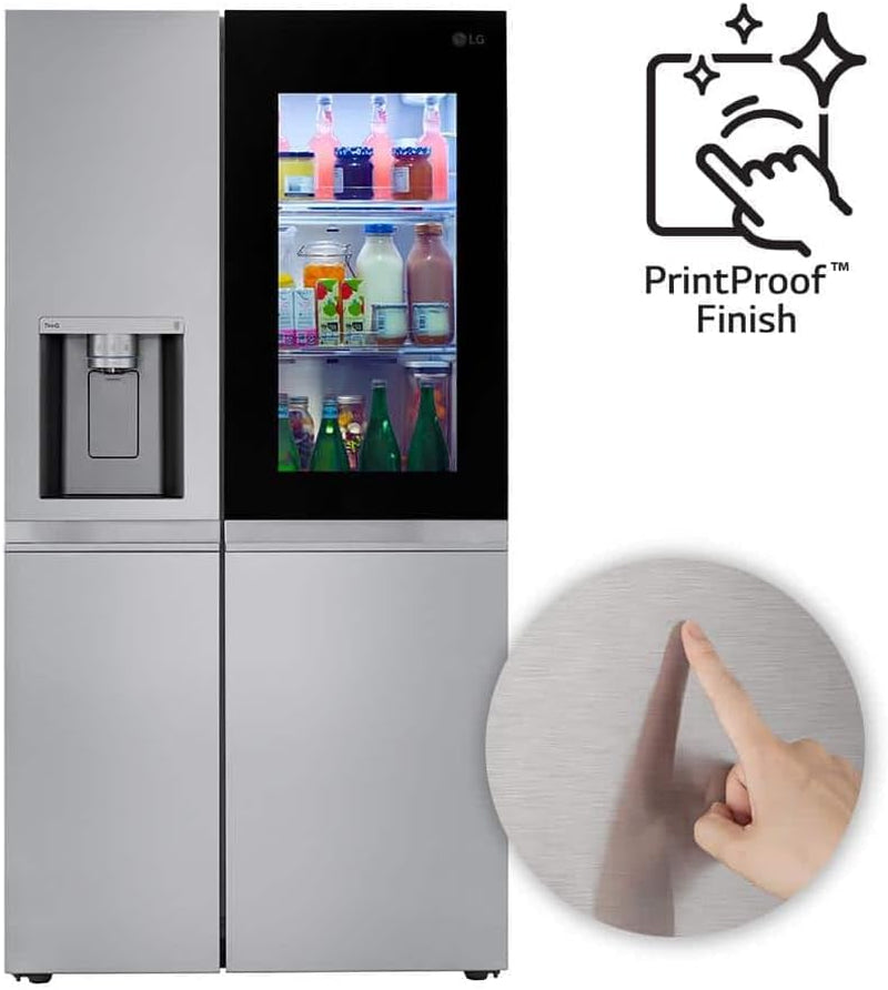 27 Cu. Ft. Side by Side Smart Refrigerator W/Instaview and Craft Ice in Printproof Stainless Steel