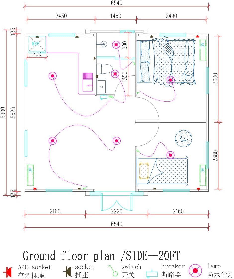 20FT Tiny Houses to Tive In, Prefab Homes, Equipped with a Bedroom, Bathroom and Kitchen, Prefabricated Container House Designed Specifically for Adults, Expandable Container House