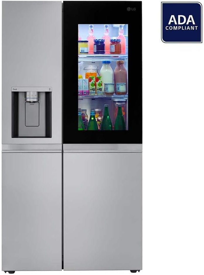27 Cu. Ft. Side by Side Smart Refrigerator W/Instaview and Craft Ice in Printproof Stainless Steel