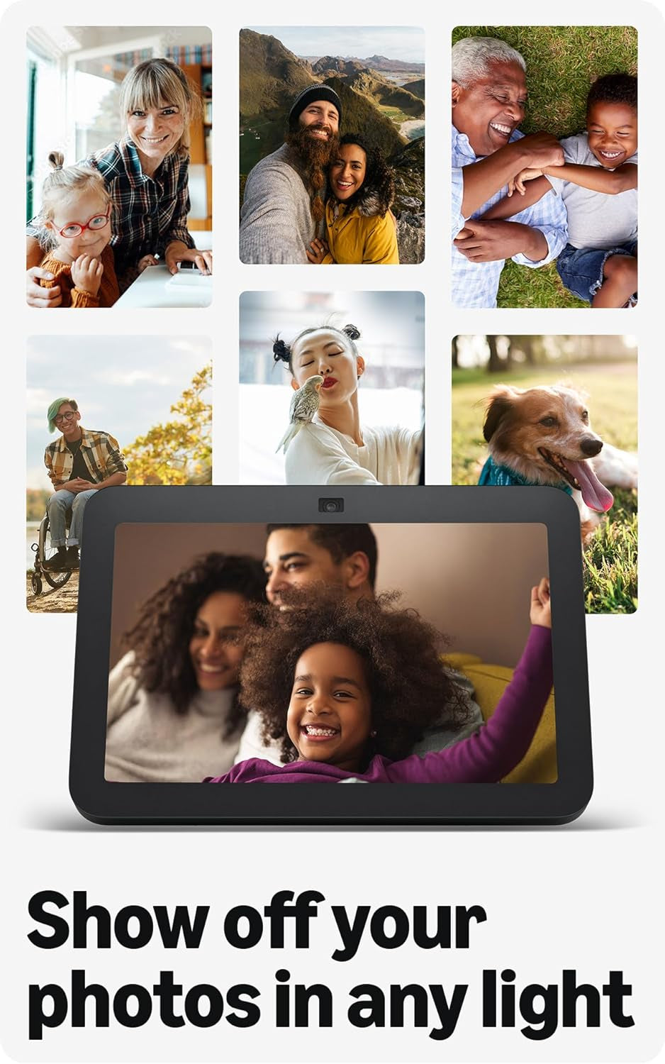 Like-New  Echo Show 8, with Spatial Audio, Smart Home Hub, Ideal for Open Living Spaces, Includes Alexa, Charcoal