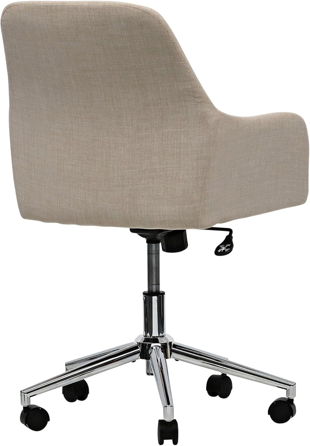 Workspace by  Mid-Century Task Chair, Supports up to 275 Lb, 18.9" to 22.24" Seat Height, Cream Seat, Cream Back