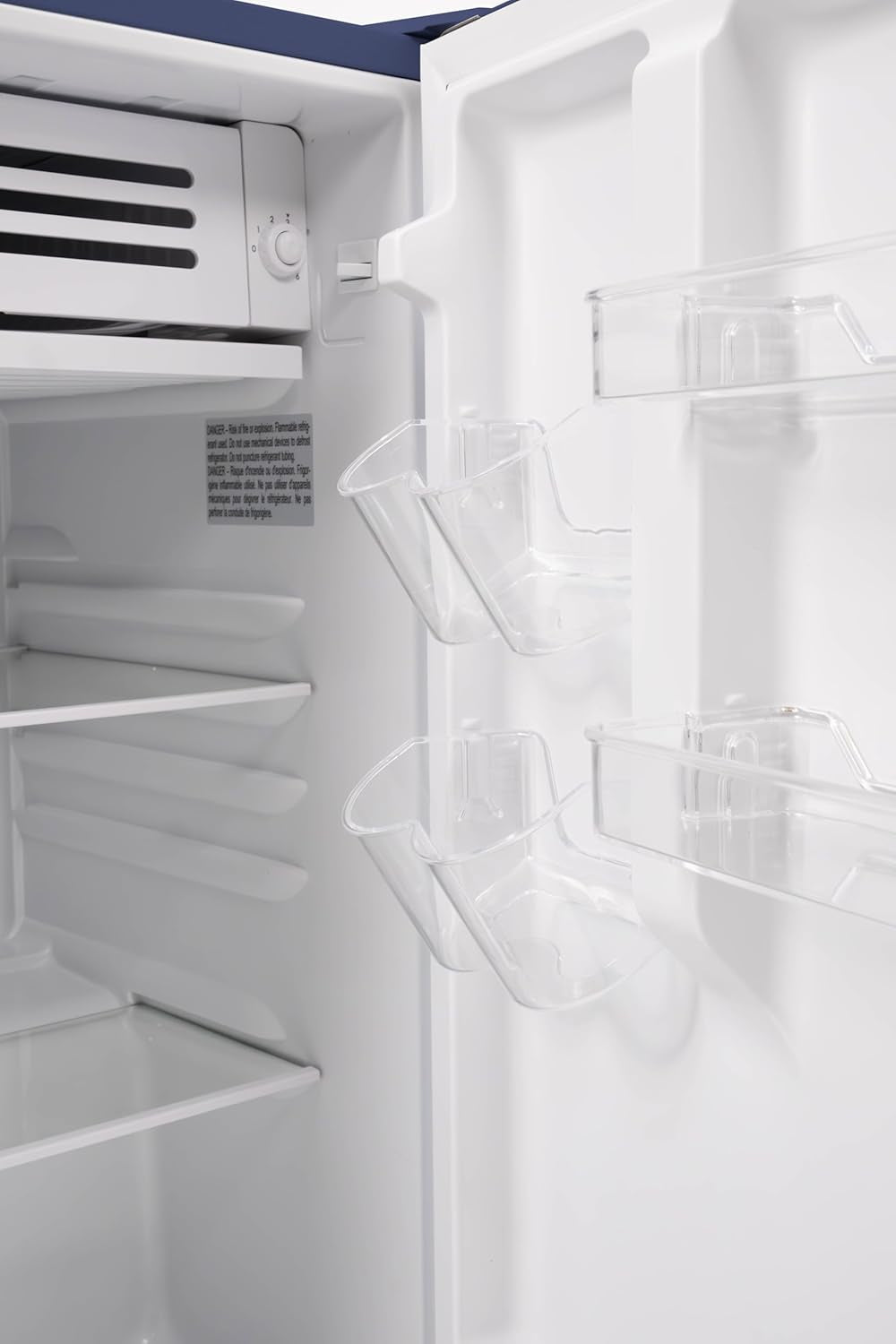 Mini Refrigerator, Compact Freezer Compartment, Adjustable Thermostat Control, Reversible Door, Contemporary Series, 4.5 Cu Ft, Blue