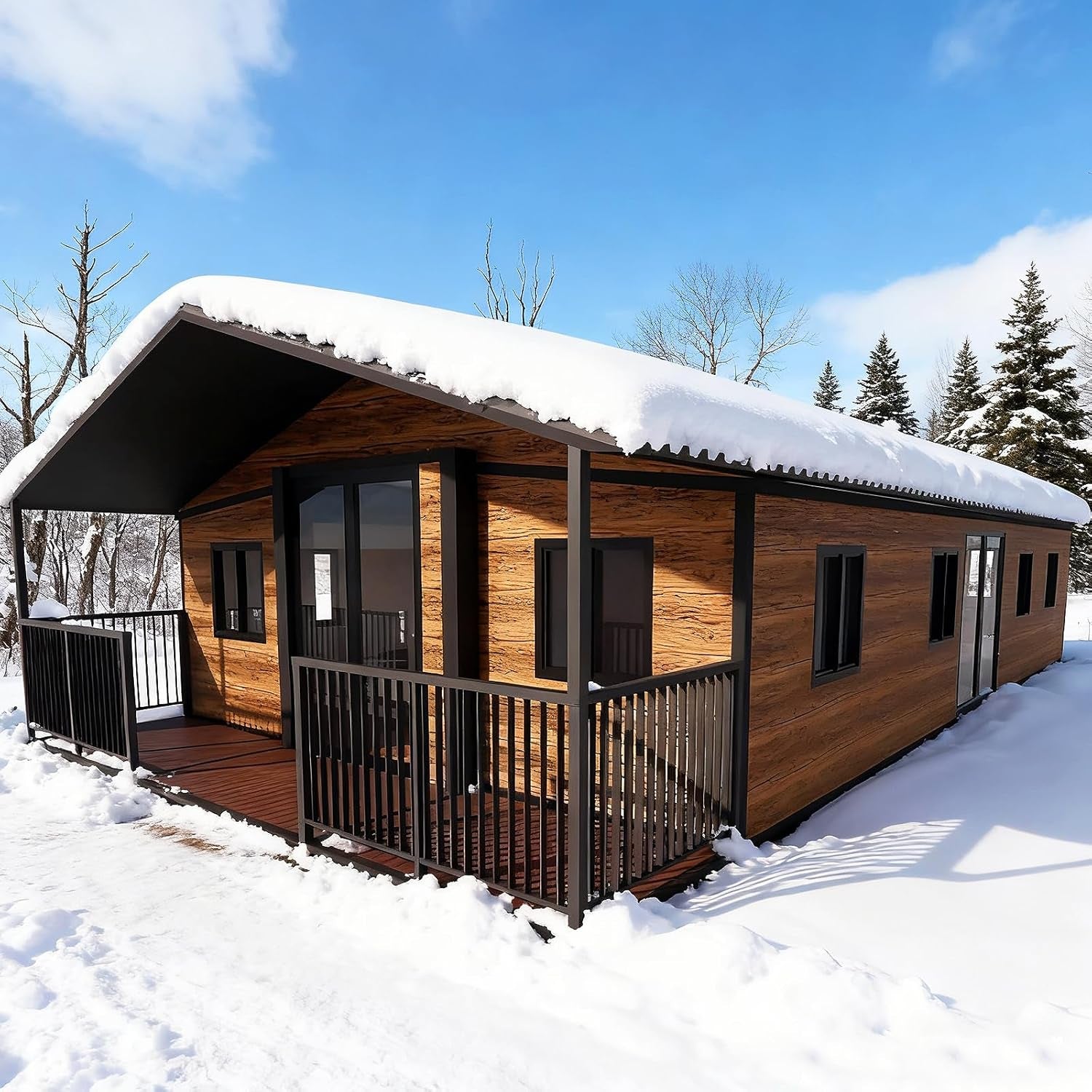 Prefab Tiny Homes to Live in for Adults,20&40 FT Portable Mobile Foldable Expandable Prefabricated Modular Container Cabin Kit Small House for Sale with 2 3 4 Bedrooms and Fully Bathroom Kitchen