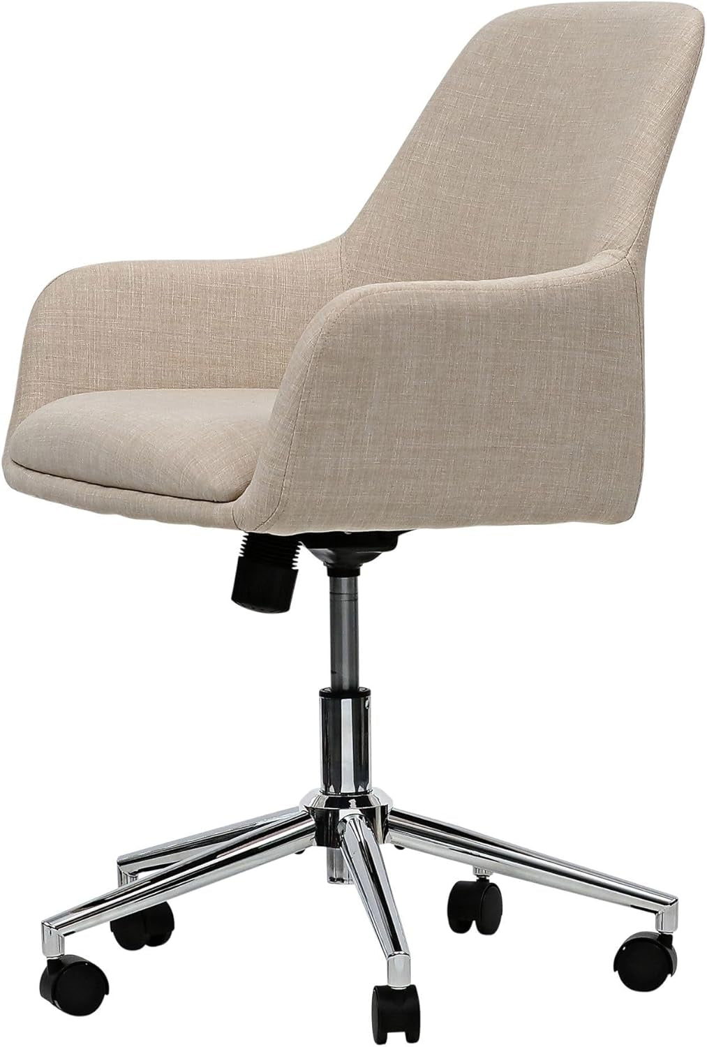 Workspace by  Mid-Century Task Chair, Supports up to 275 Lb, 18.9" to 22.24" Seat Height, Cream Seat, Cream Back
