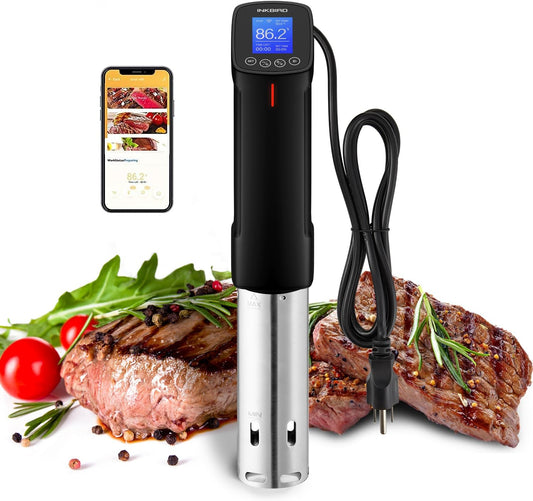 WIFI Sous Vide Cooker ISV-100W, 1000 Watts Sous Vide Machine Immersion Circulator with 14 Preset Recipes on APP & Calibration Function, Thermal Immersion, Fast-Heating with Timer