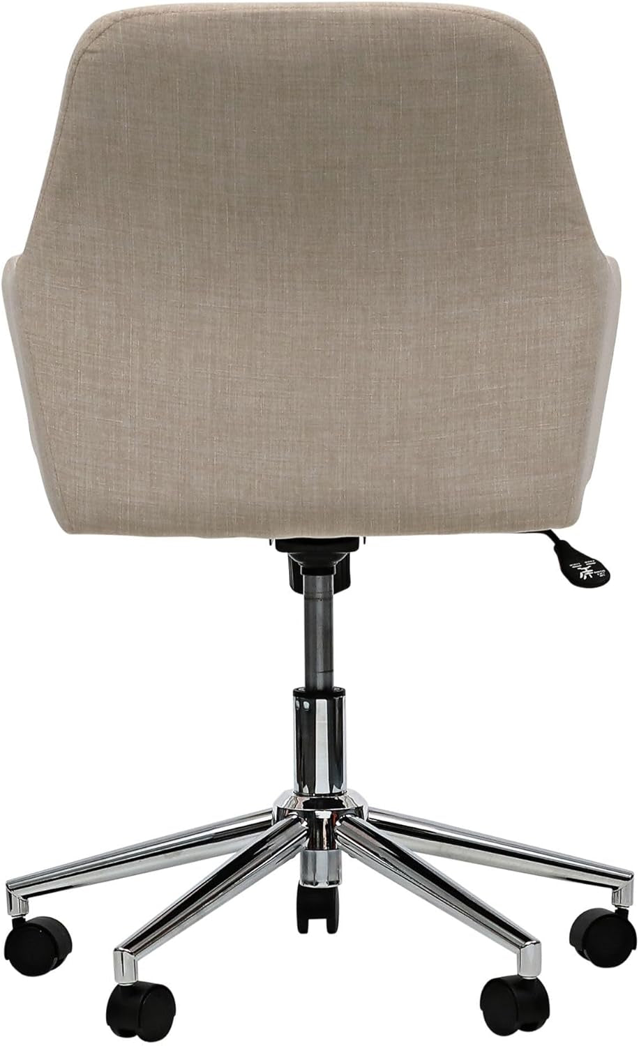 Workspace by  Mid-Century Task Chair, Supports up to 275 Lb, 18.9" to 22.24" Seat Height, Cream Seat, Cream Back