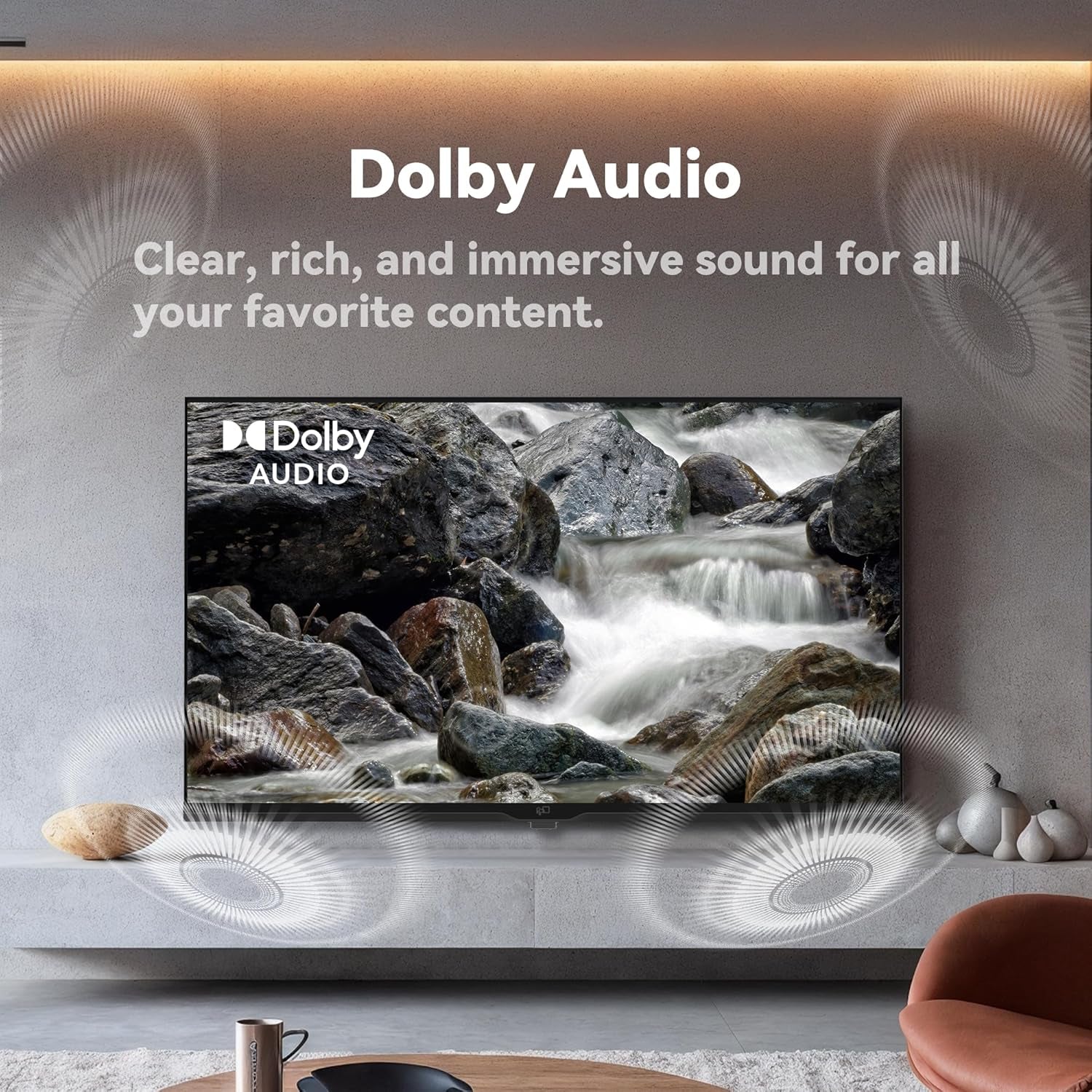 43 Inch Smart TV, 1080P Full HD Powered by Tizen OS Compatible with Dolby Audio, HDR 10, HDMI, Wifi, Bluetooth, Flat Screen Television (AT43-P1, 2025)