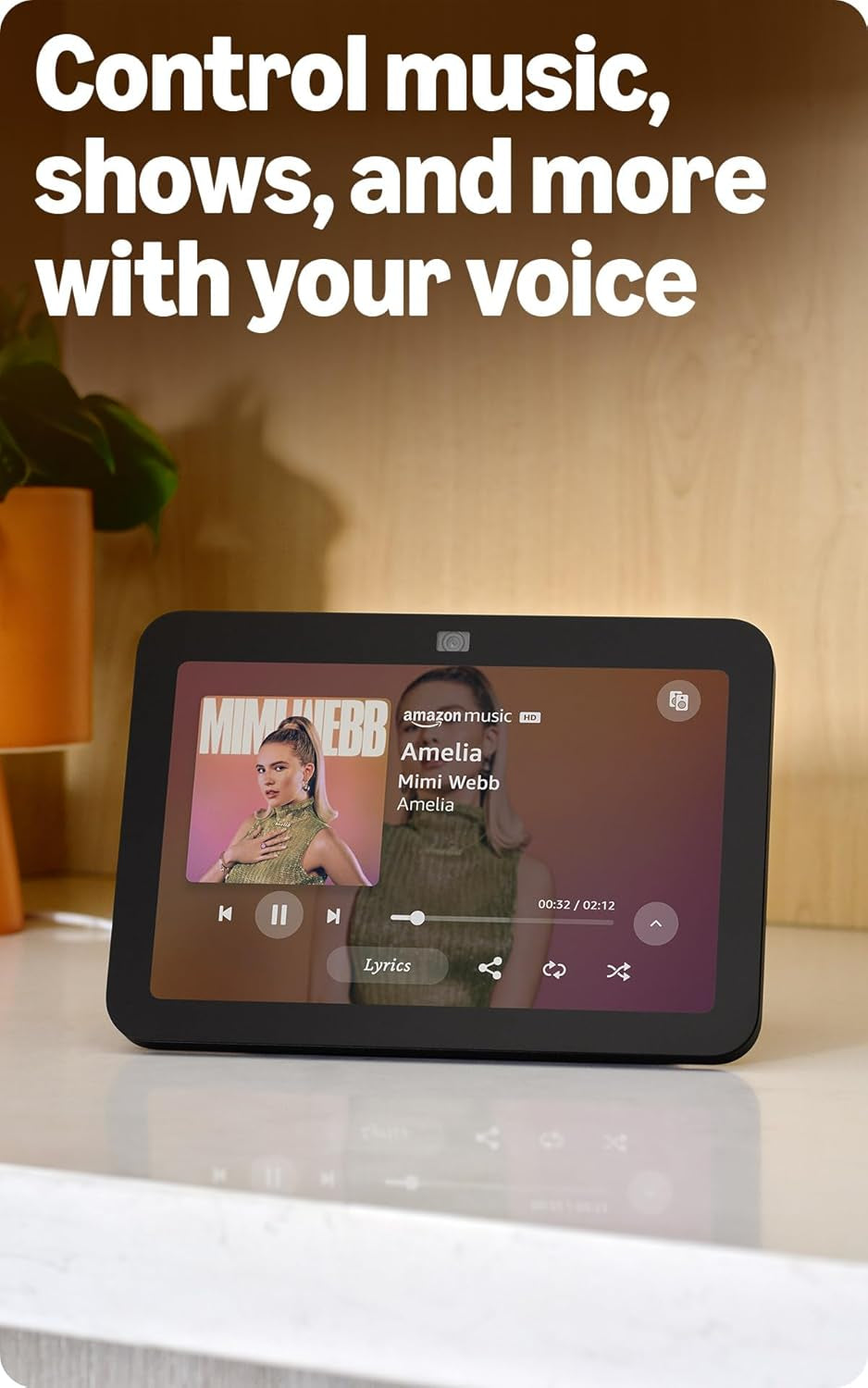 Like-New  Echo Show 8, with Spatial Audio, Smart Home Hub, Ideal for Open Living Spaces, Includes Alexa, Charcoal