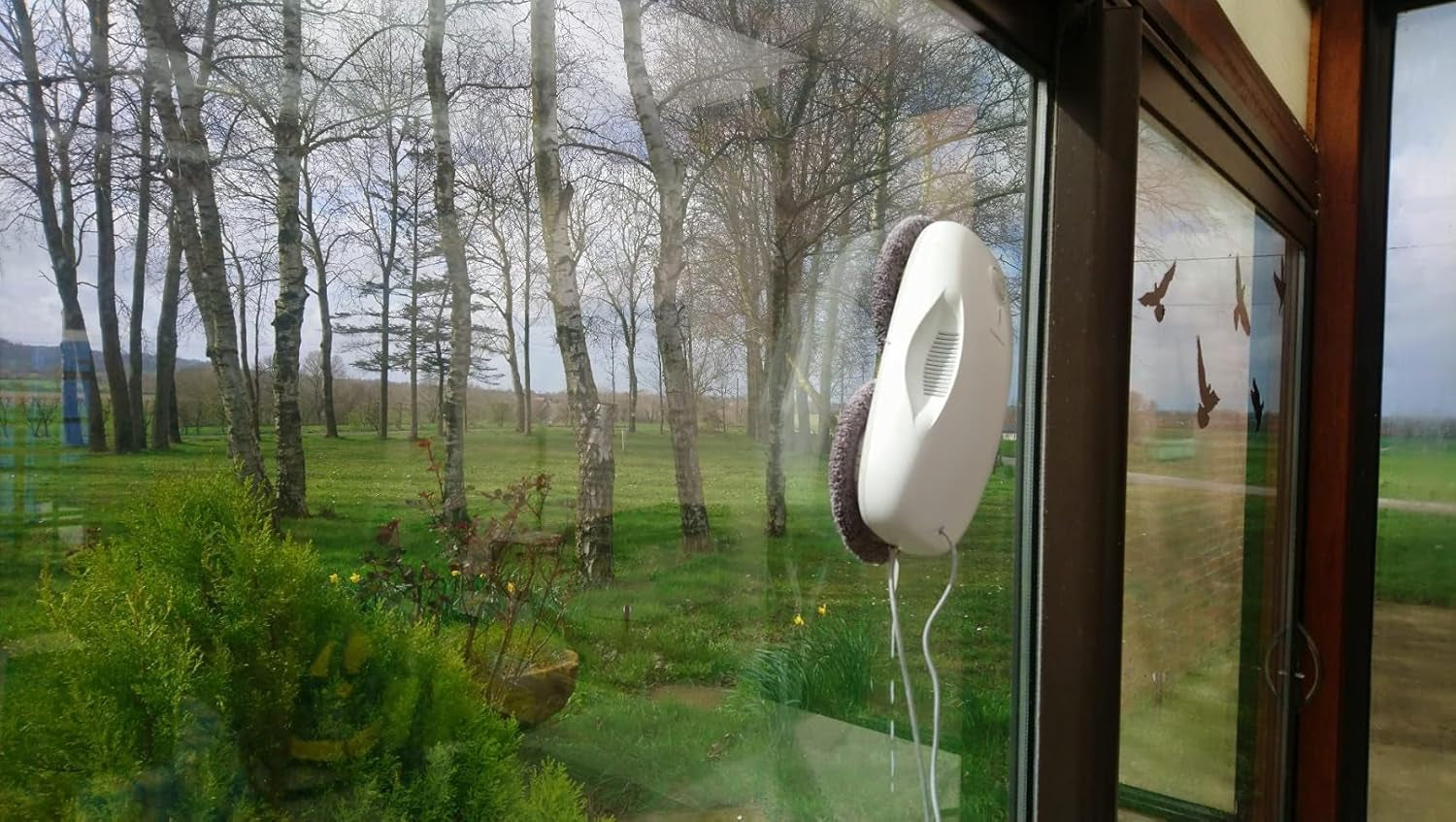 W2 Window Cleaner Robot, Automatic Cleaning with Intelligent Path Planning, 3800Pa Suction Power, Edge Detection Technology, Remote Control, White