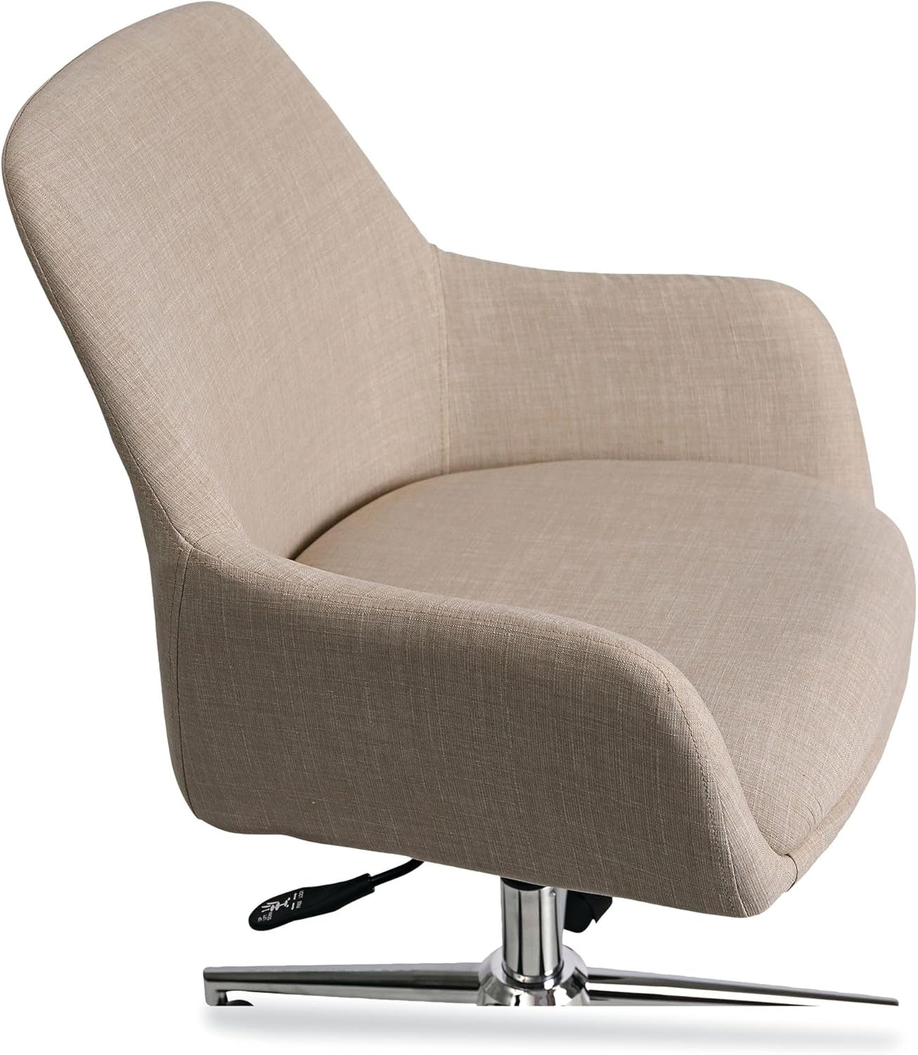 Workspace by  Mid-Century Task Chair, Supports up to 275 Lb, 18.9" to 22.24" Seat Height, Cream Seat, Cream Back