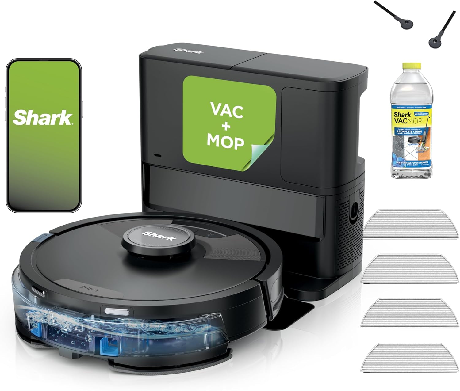 Matrix plus Robot Vacuum and Mop with Self-Empty HEPA Base, Sonic Mopping, Matrix Clean, Home Mapping, HEPA Bagless Self Empty Base, Cleanedge, for Pet Hair, UR2650WS