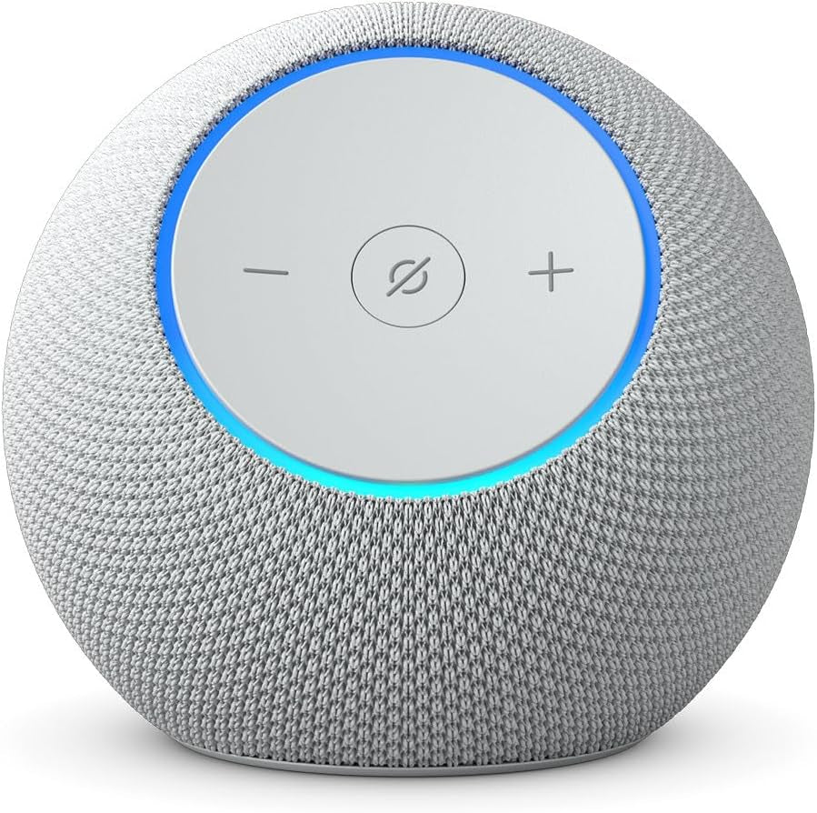 Echo Dot Max (Newest Model), Alexa Speaker with Room-Filling Sound and Built-In Smart Home Hub, with Alexa+ Early Access, Glacier White