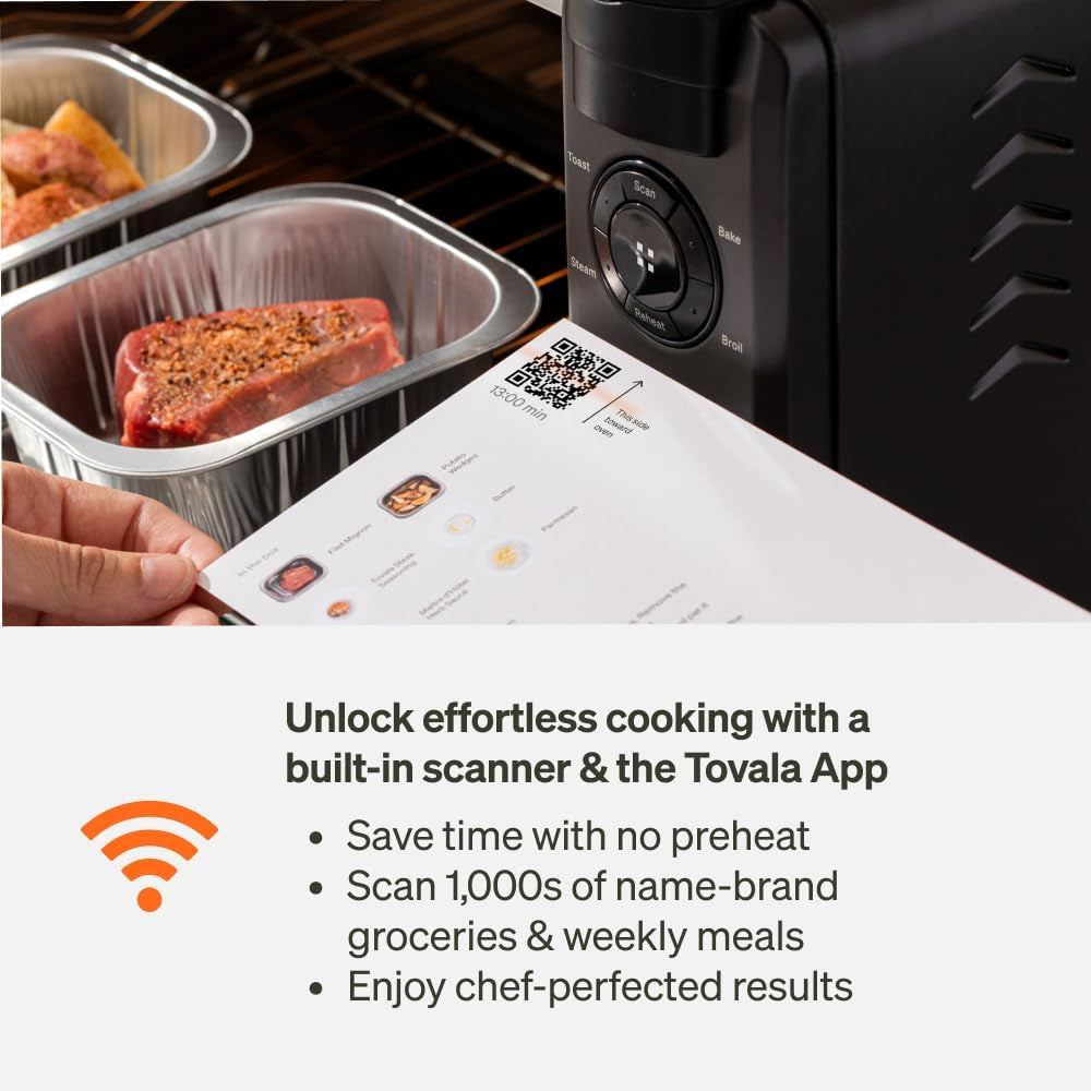 Smart Oven Pro, 6-In-1 Countertop Convection Oven - Steam, Toast, Air Fry, Bake, Broil, and Reheat - Smartphone Control Steam & Air Fryer Oven Combo