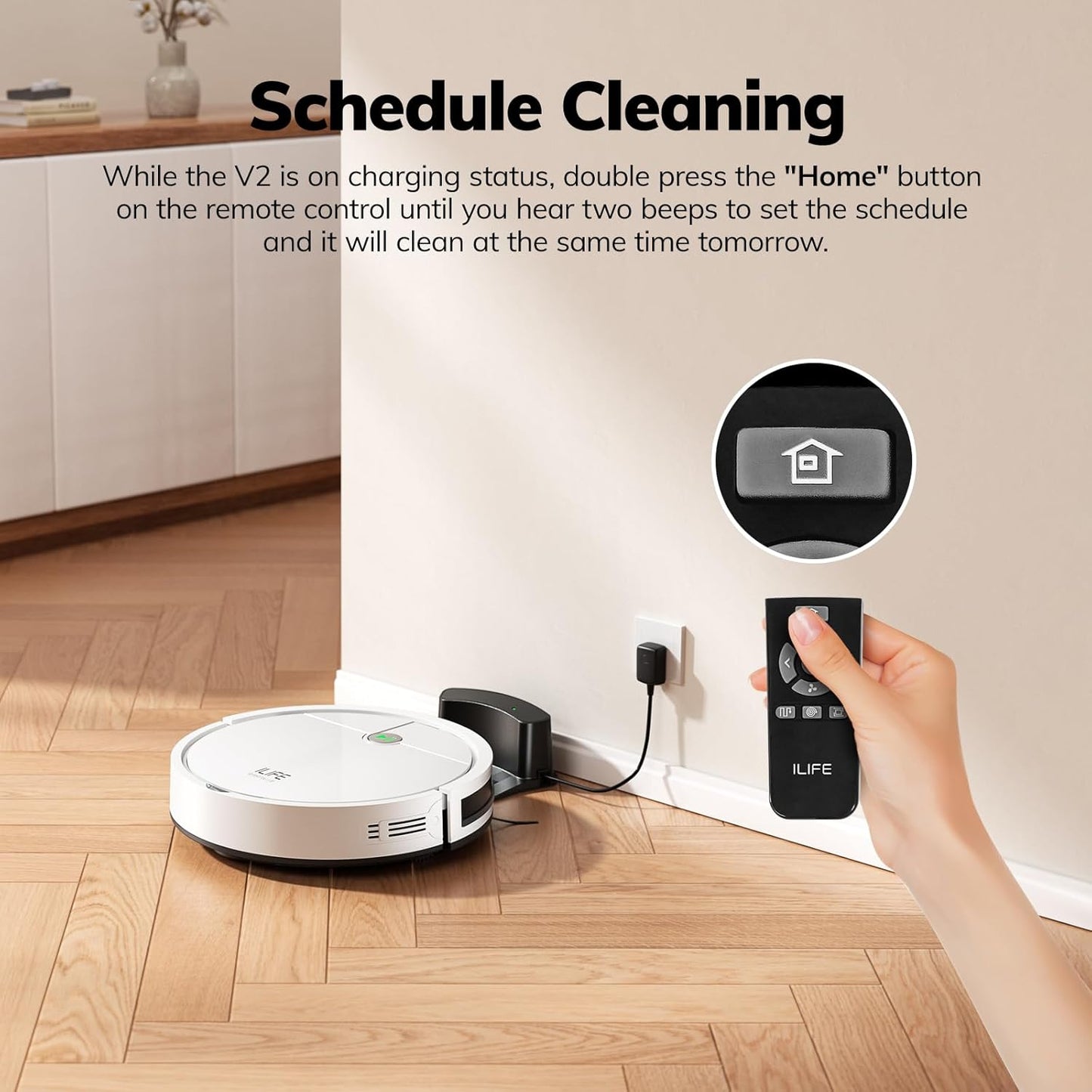 V2 Robot Vacuum Cleaner, Tangle-Free Suction, 120 Mins Runtime, Slim, Self-Charging Robotic Vacuum Cleaner, Ideal for Pet Hair and Hard Floors