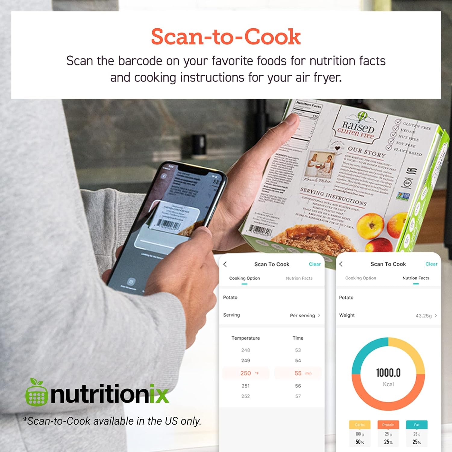 Air Fryer 5.8QT Pro Gen Smart 11-In-1 Toaster Oven , 100 Recipes Cookbook, 200+ Online Recipes , APP and Touch Screen Control, Works with Alexa & Google Assistant, Dishwasher-Safe Square Basket