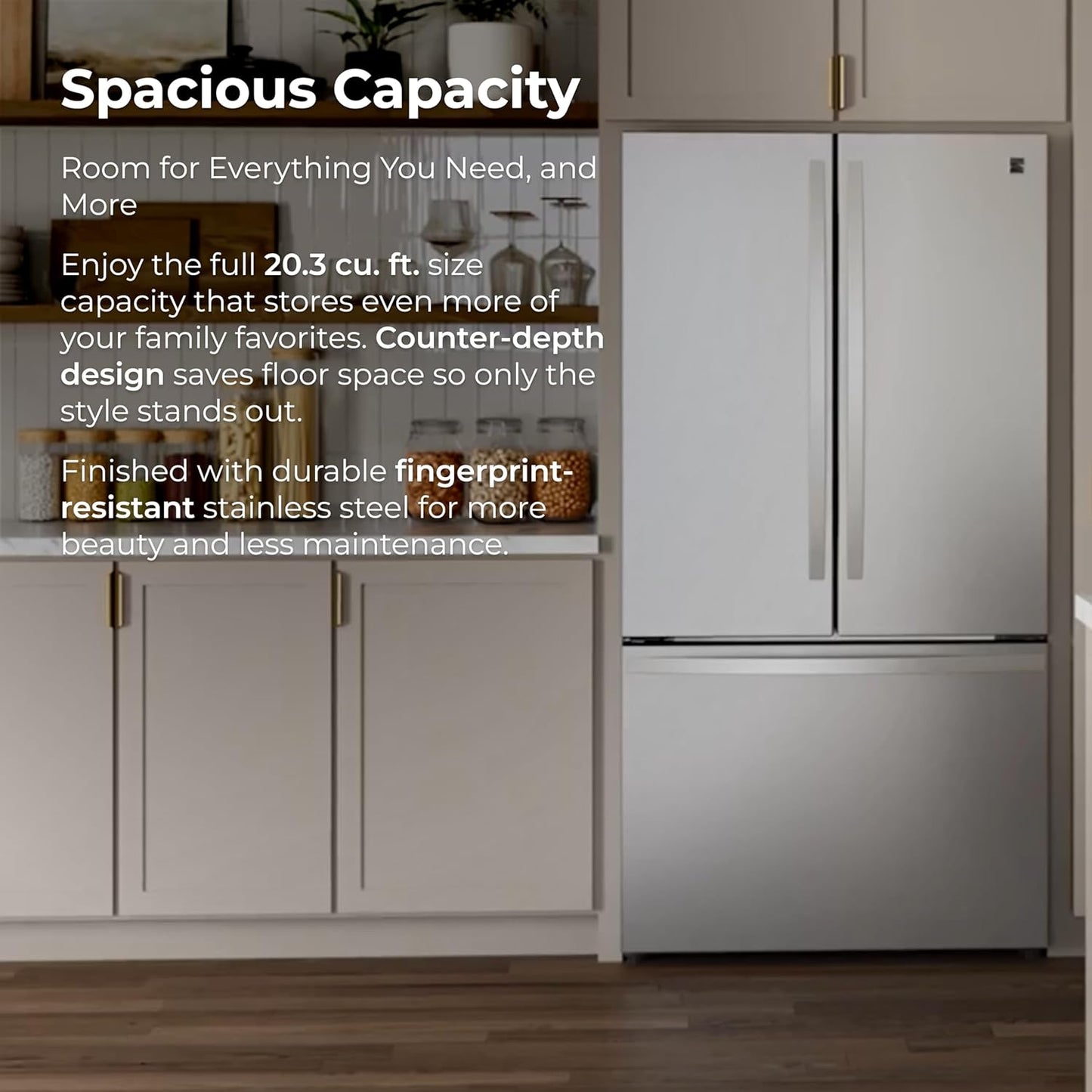 36" French Door Refrigerator with Freezer - Accela Chill, Adjustable Shelving, Humidity Controlled Crispers, ENERGY STAR Certified, 20.3 Cu. Ft. Capacity, Fingerprint Resistant Stainless Steel