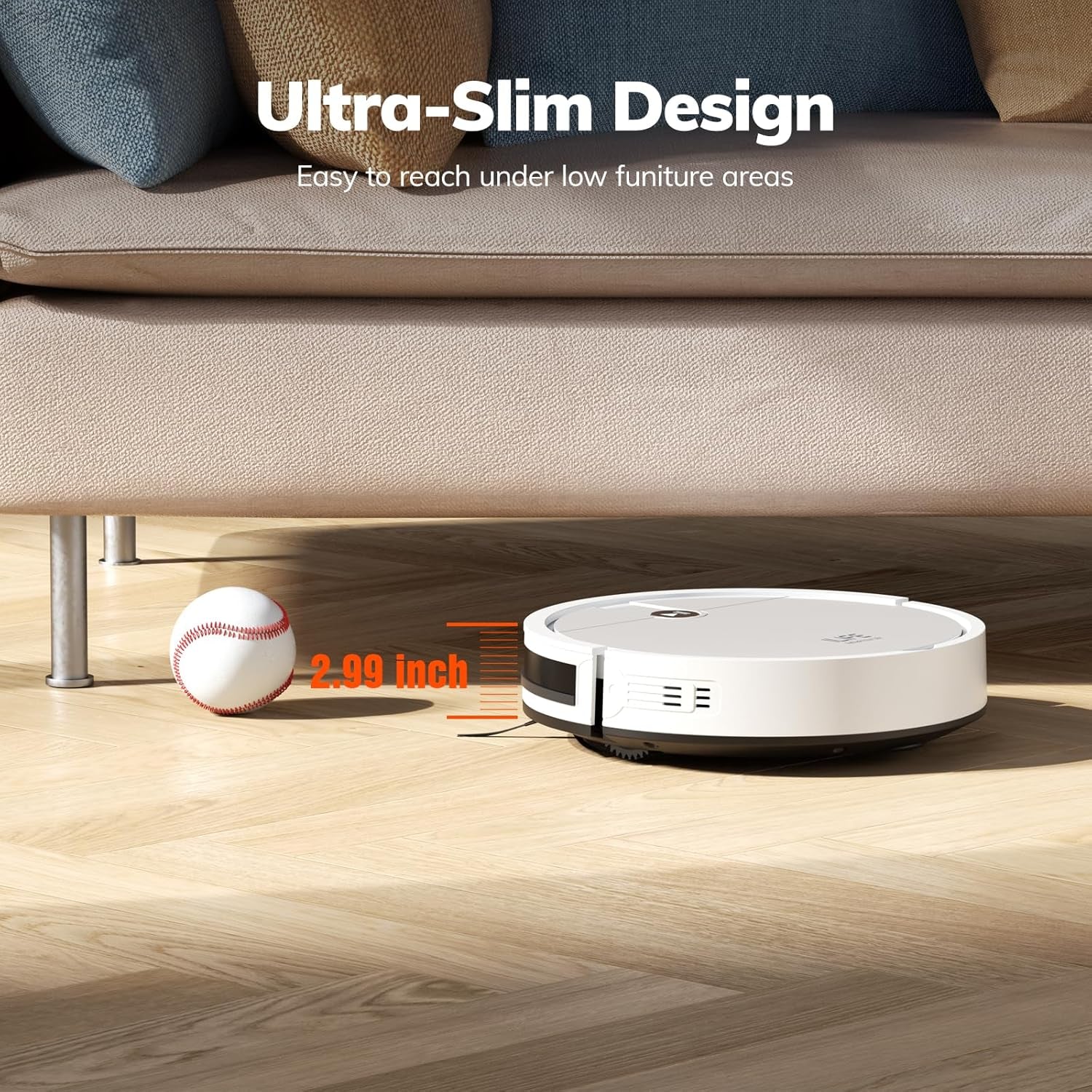 V2 Robot Vacuum Cleaner, Tangle-Free Suction, 120 Mins Runtime, Slim, Self-Charging Robotic Vacuum Cleaner, Ideal for Pet Hair and Hard Floors