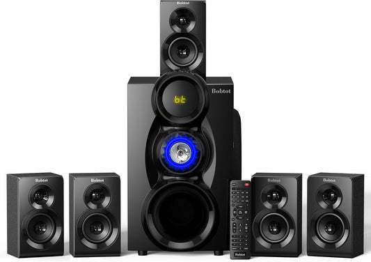Wireless Surround Sound System Home Theater System, 1000W Surround Speakers 8" Subwoofer 5.1/2.1 Channel Deep Bass with HDMI ARC Optical Bluetooth Karaoke Input