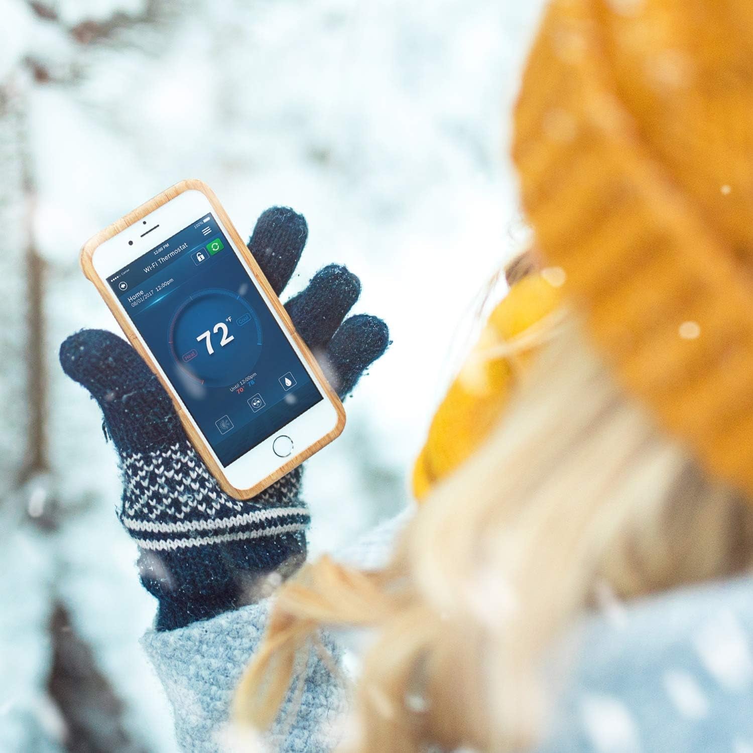 Thermotechnology  Connected BCC50 Wi-Fi Thermostat-Compatible with Alexa and Google Assistant, All-In-One, Touch Screen, Safety Control, Smart Home, White