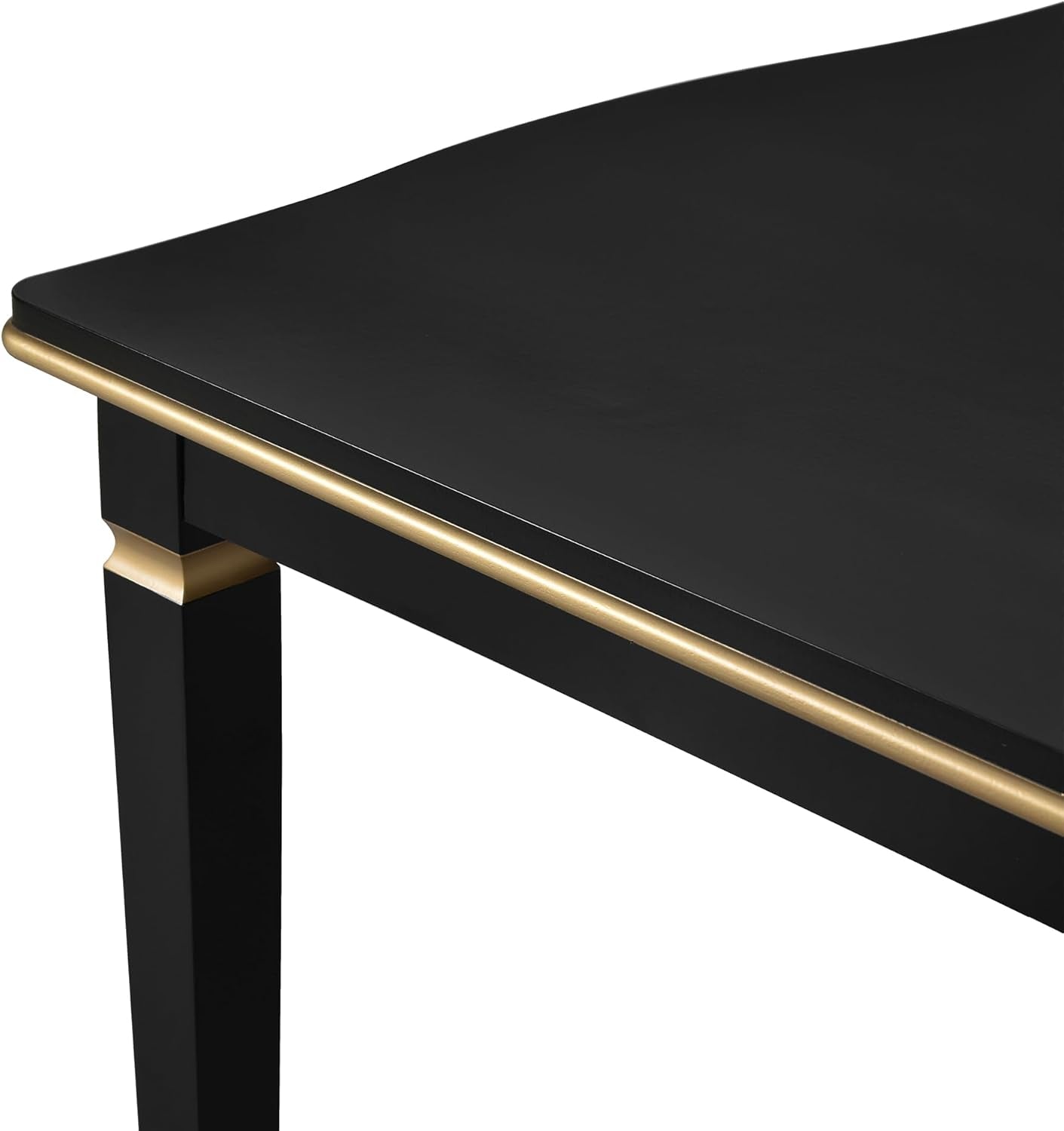 6-Piece Dining Table Set, 60" Solid Wood Rectangular Table with 4 Upholstered Chairs and 1 Bench, Modern Farmhouse for Kitchen Room, Black