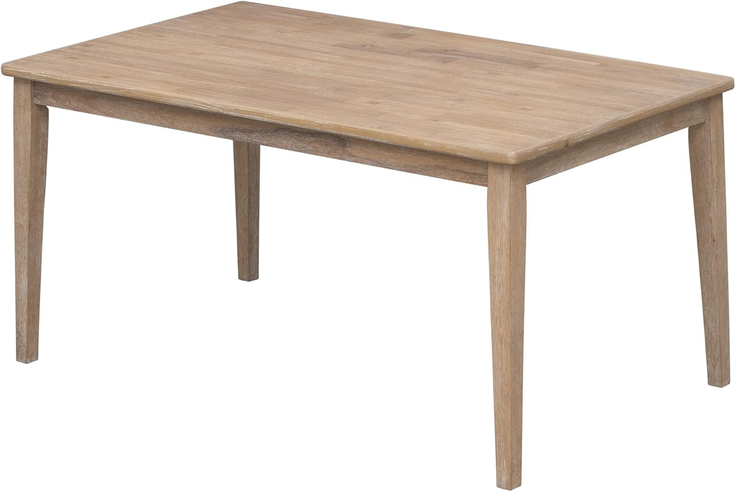 6-Piece 60" Wooden Dining Table Set with 4 Upholstered Chairs and 1 Bench,Classic and Traditional Style,Natural Wood Wash