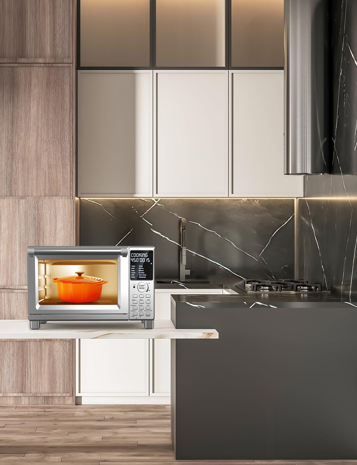 Bravo XL Pro Air Fryer Toaster Oven, Improved 100% Super Convection, Quicker & Crispier Results, 100 Presets, Multi-Layer Even Cooking, 50-500F, Smart Probe, PFAS Free, 30QT, Stainless Steel