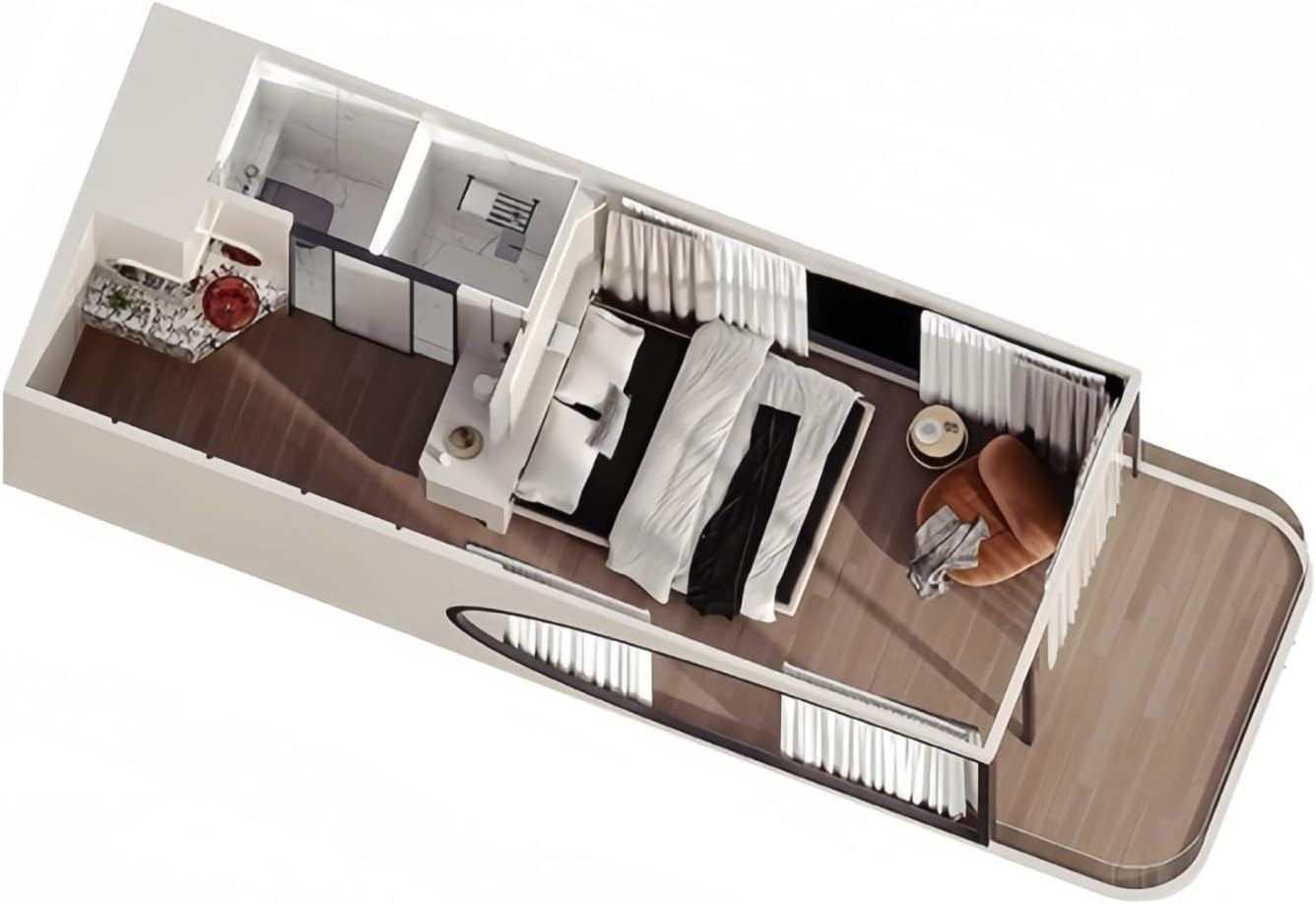 18FT Prefab Tiny Home, Container Movable House with 1 Bathroom, 1 Bedroom, Luxury Prefab Tiny House to Live in for Adults, Modular Guest Home, Office No Assembly Needed