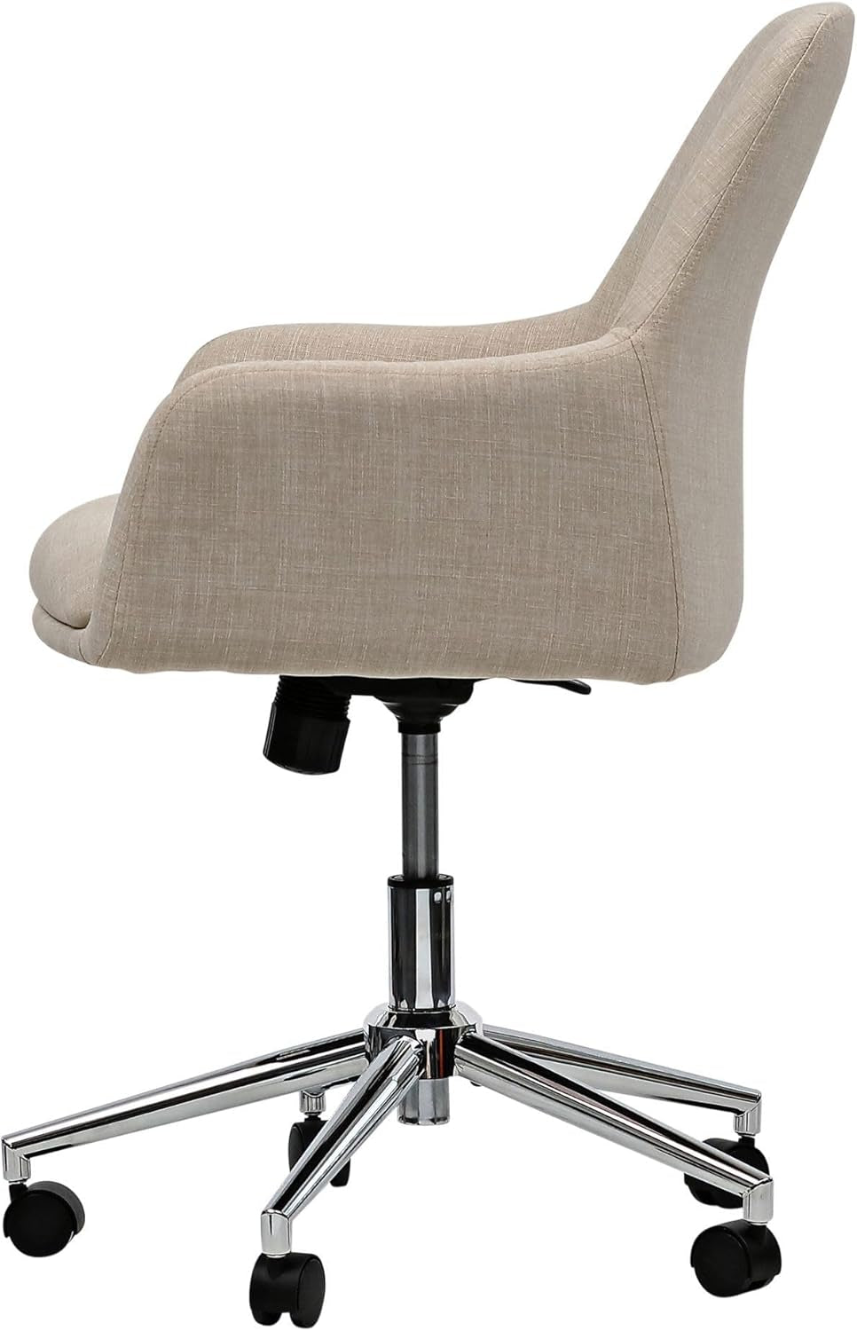 Workspace by  Mid-Century Task Chair, Supports up to 275 Lb, 18.9" to 22.24" Seat Height, Cream Seat, Cream Back
