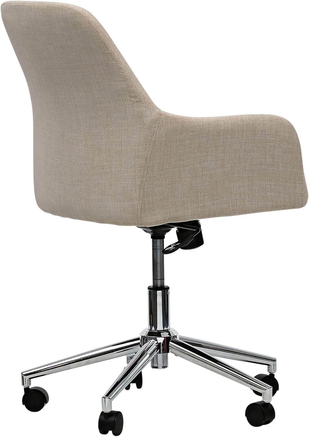 Workspace by  Mid-Century Task Chair, Supports up to 275 Lb, 18.9" to 22.24" Seat Height, Cream Seat, Cream Back