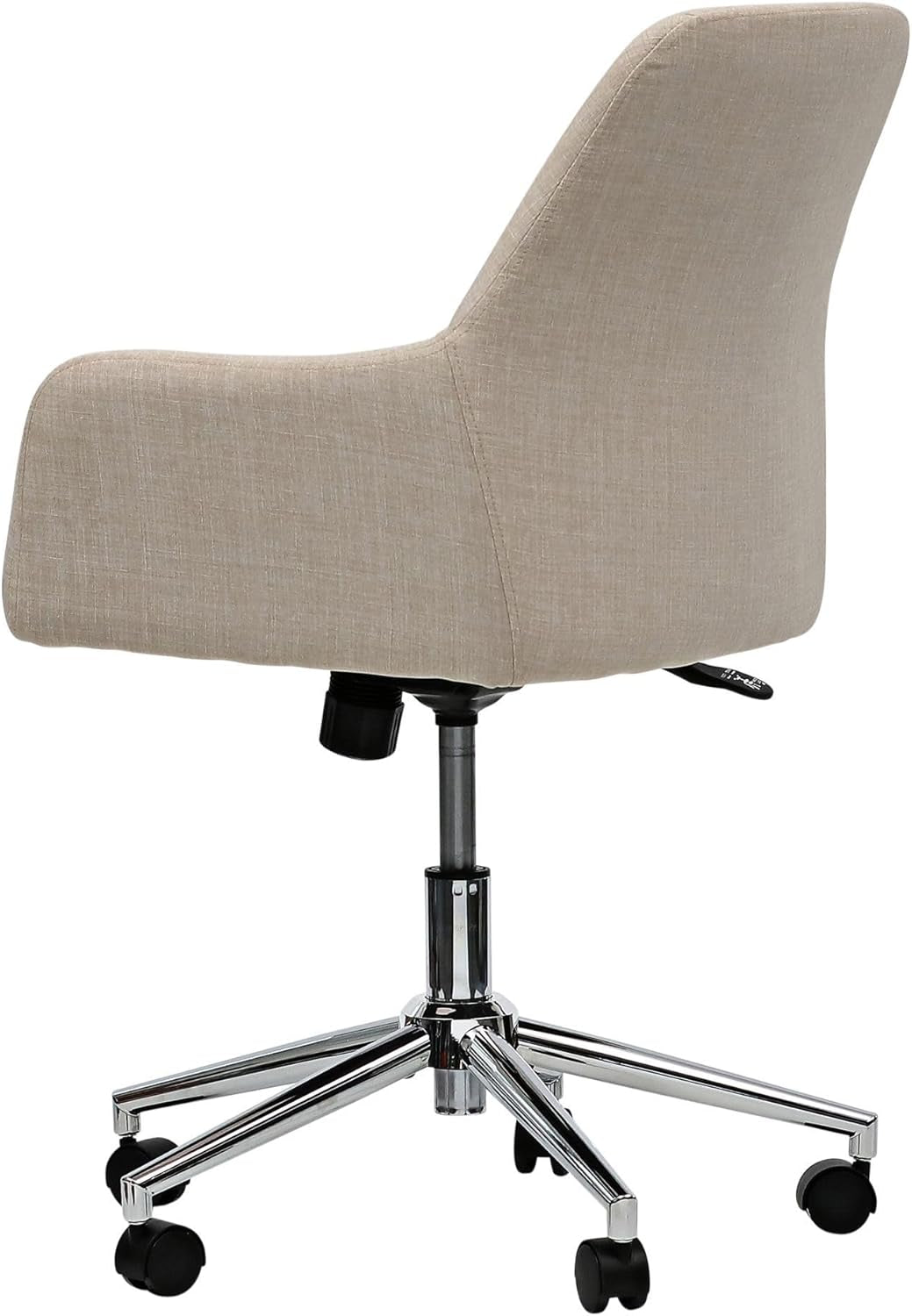 Workspace by  Mid-Century Task Chair, Supports up to 275 Lb, 18.9" to 22.24" Seat Height, Cream Seat, Cream Back