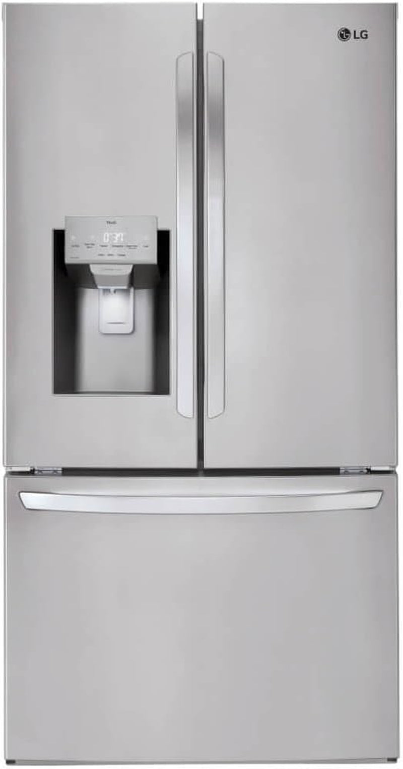 36 Inch Smart French Door Refrigerator with 28 Cu.Ft. Capacity, Wifi Enabled, Thinq Technology, Slim Spaceplus® Ice System, and ENERGY STAR® Qualified: Printproof™ Stainless Steel