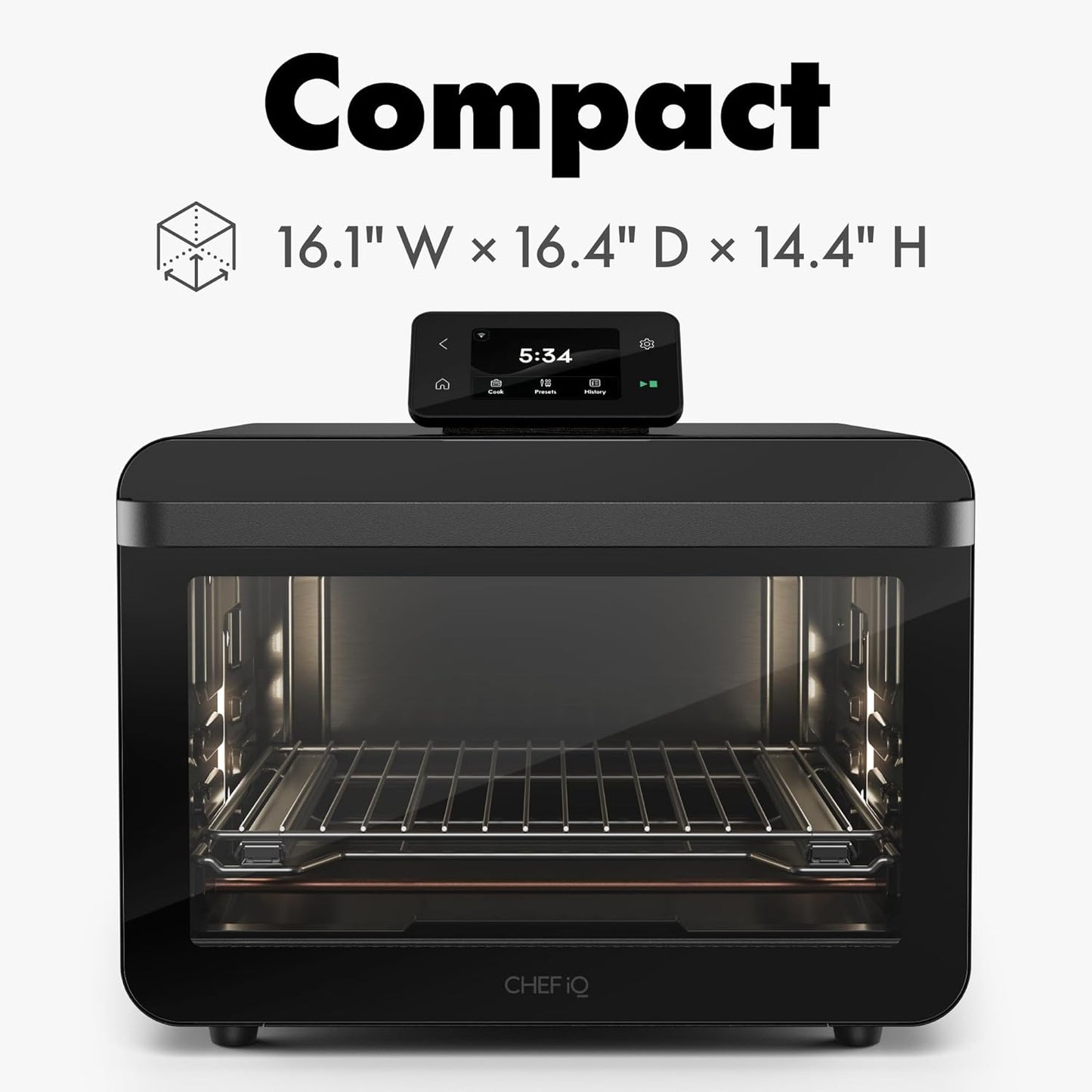 Minioven Smart Toaster Oven Air Fryer Combo, 11-In-1 Countertop Convection Oven, Bake, Broil, Air Fry, Broil, Dehydrate, 1750W, 25 Qt Capacity, Fast Cooking with Touchscreen Controls – Black