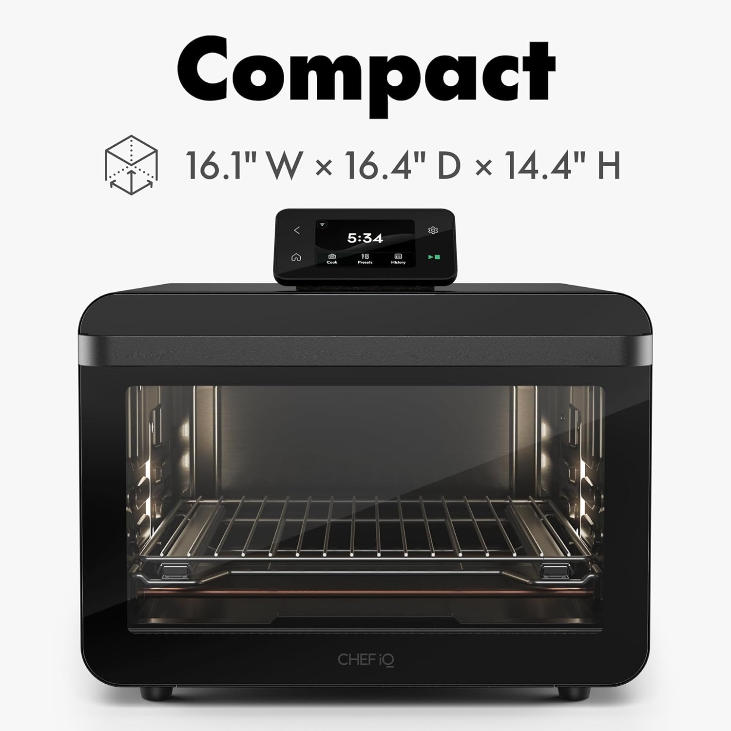 Minioven Smart Toaster Oven Air Fryer Combo, 11-In-1 Countertop Convection Oven, Bake, Broil, Air Fry, Broil, Dehydrate, 1750W, 25 Qt Capacity, Fast Cooking with Touchscreen Controls – Black