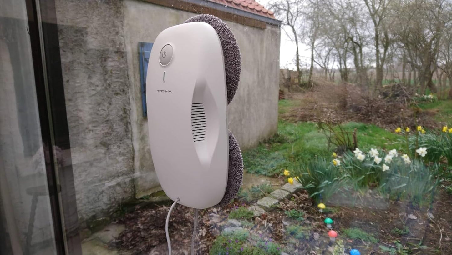 W2 Window Cleaner Robot, Automatic Cleaning with Intelligent Path Planning, 3800Pa Suction Power, Edge Detection Technology, Remote Control, White