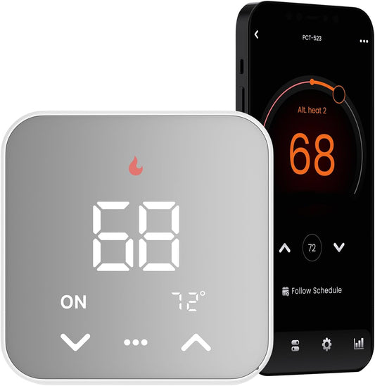 Smart Thermostat for House, Wifi Thermostat Compatible with Alexa and Google Assistant,7Day X 8Period Programmable Control Tuya/Smart Life, Energy Saving, C-Wire Require