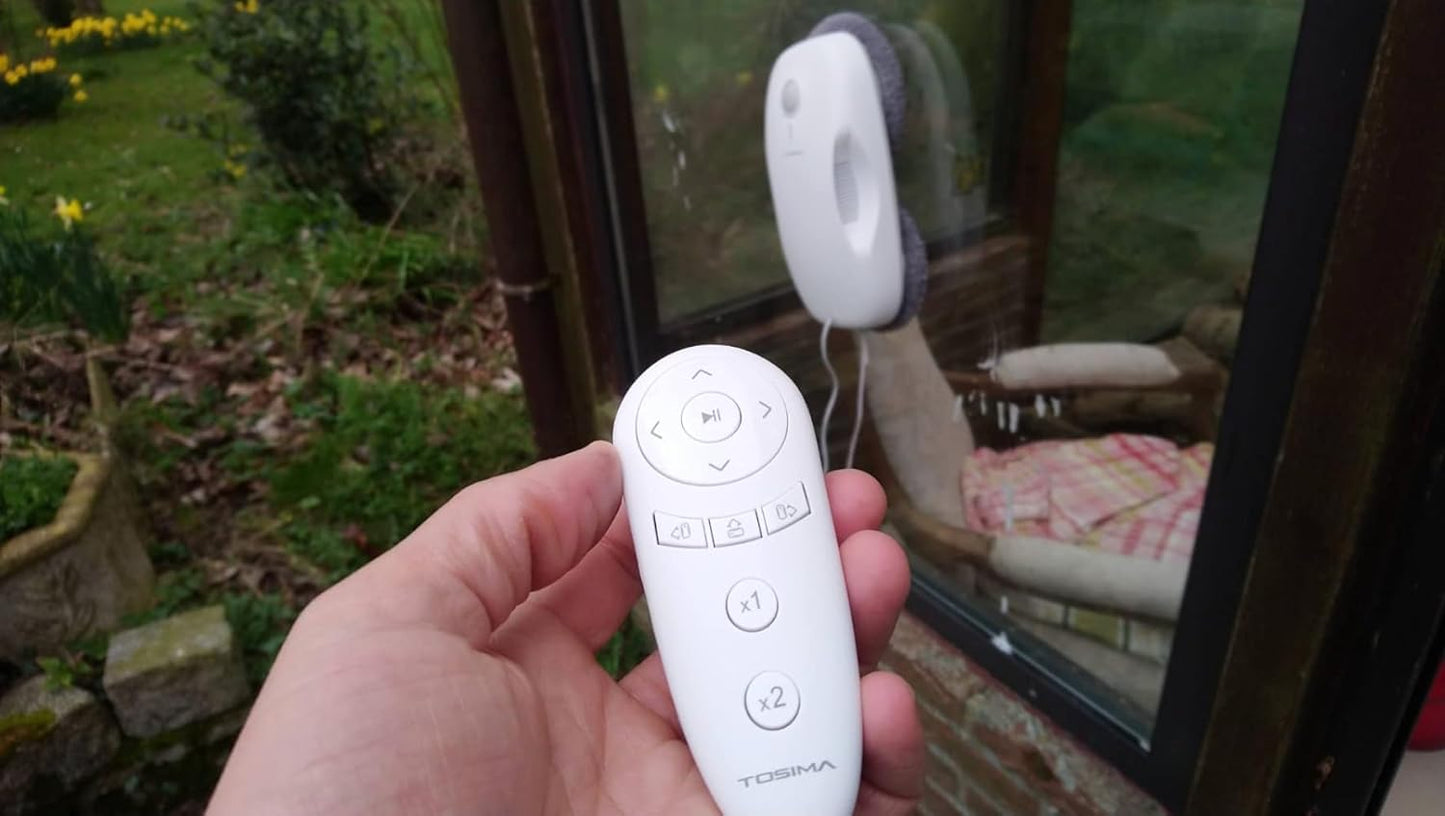 W2 Window Cleaner Robot, Automatic Cleaning with Intelligent Path Planning, 3800Pa Suction Power, Edge Detection Technology, Remote Control, White